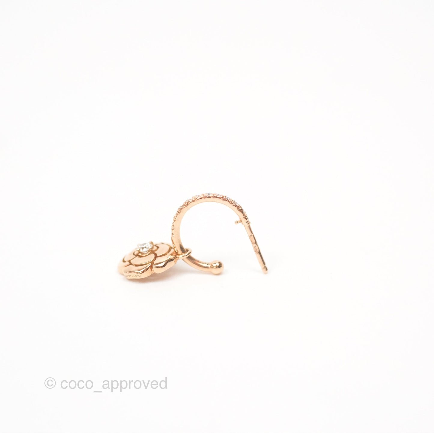 Chanel Extrait De Camelia Earrings 18K Rose Gold