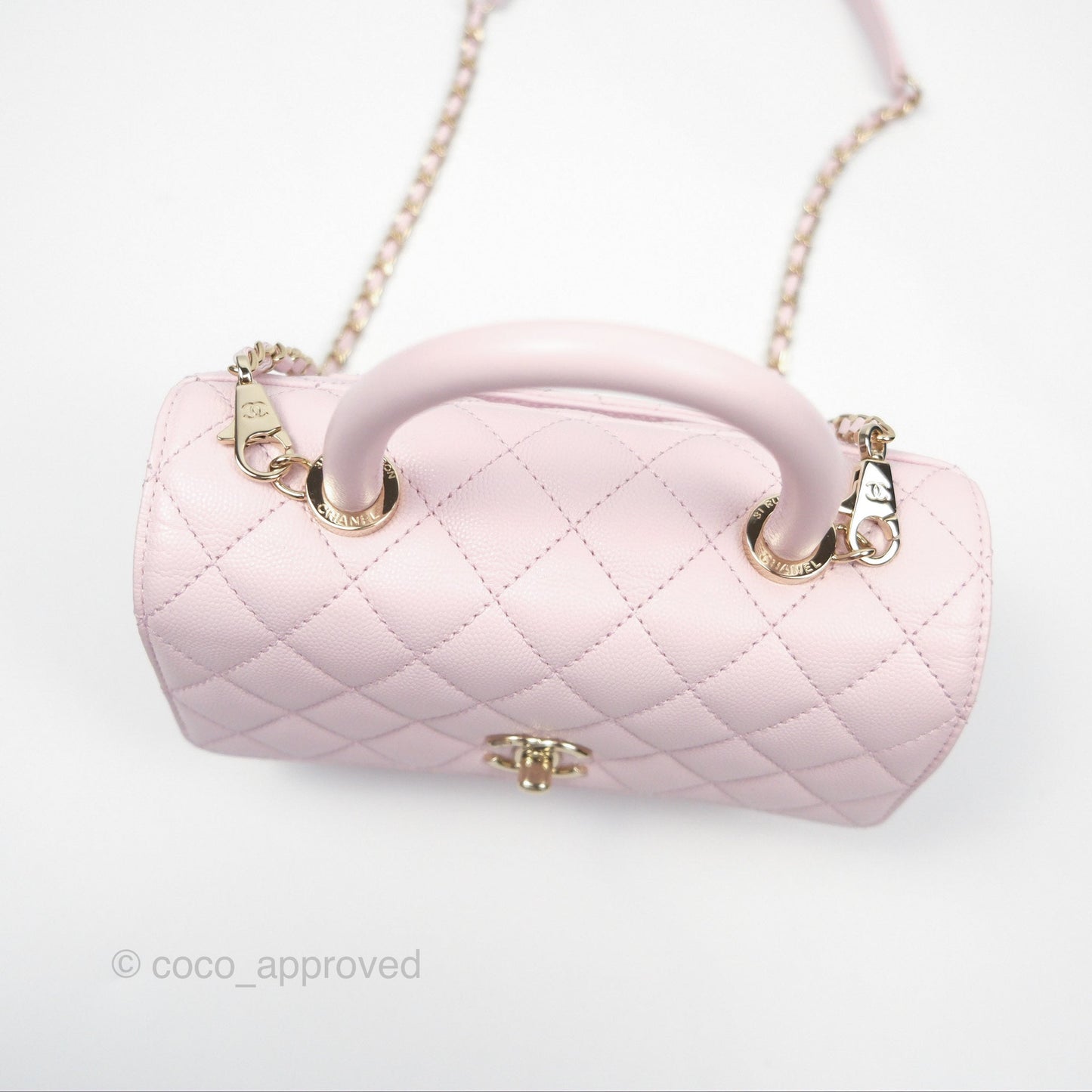 Chanel Small Coco Handle Light Pink Caviar Gold Hardware