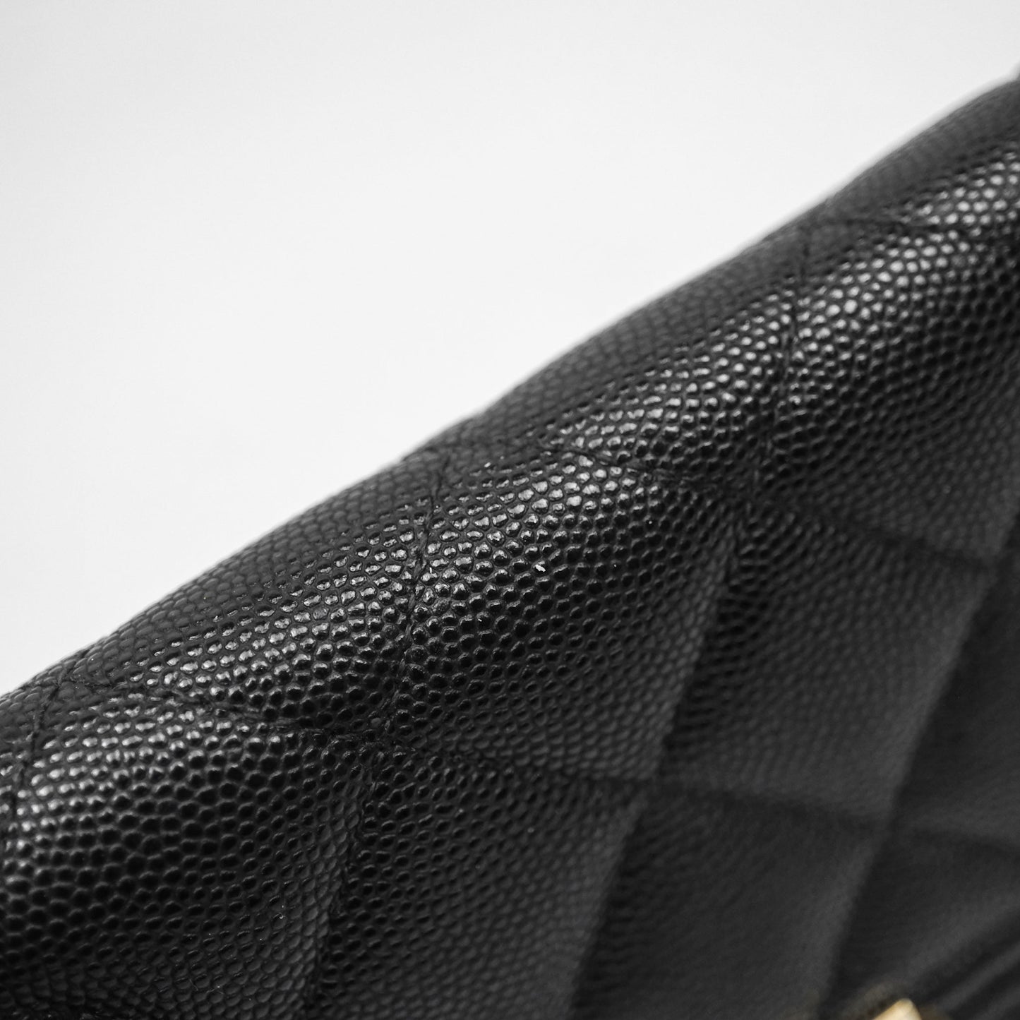 Chanel Boy Zip Wallet Black Caviar Gold Hardware