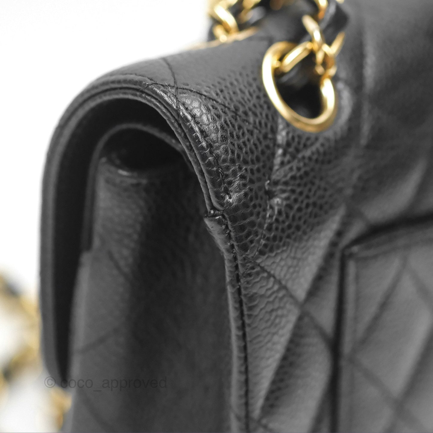 Chanel Small Quilted Classic Flap Black Caviar 24K Gold Hardware