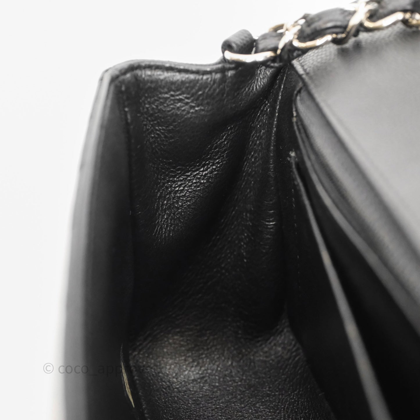 Chanel Mini Rectangular Flap Chevron Black Caviar Silver Hardware