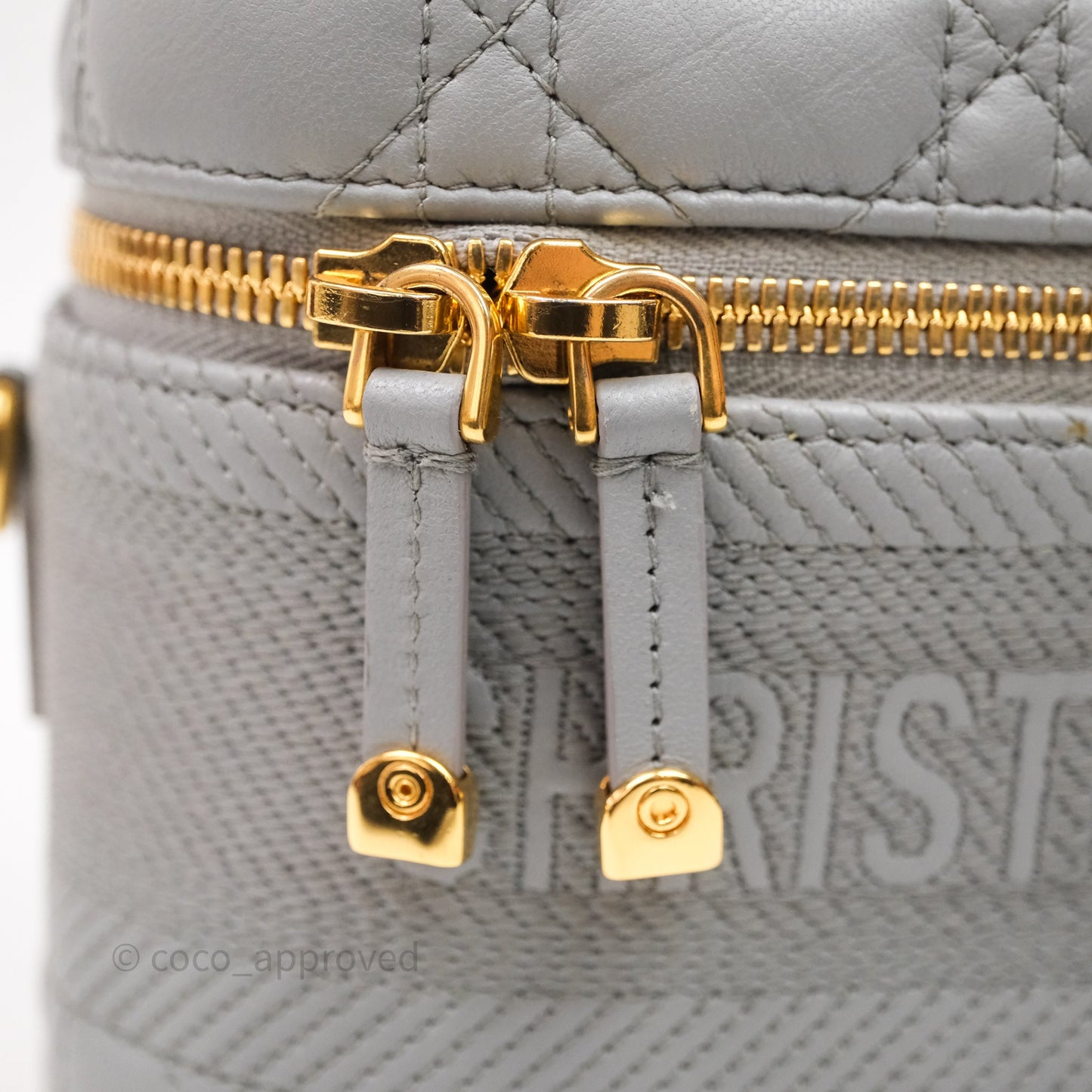 Christian Dior Small Diortravel Vanity Case Grey Lambskin Cannage