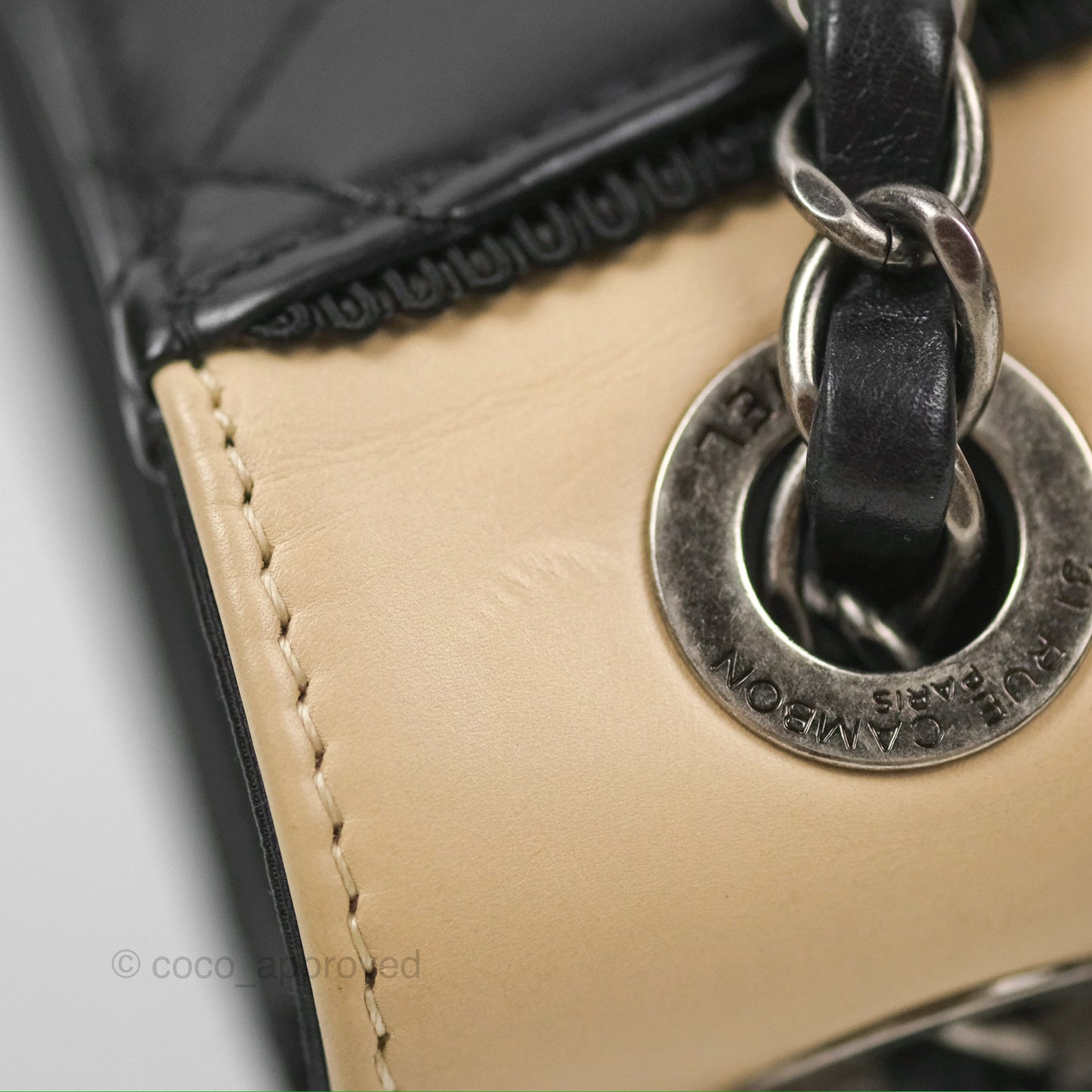 Chanel Quilted Ballerine Flap Light Beige Black Calfskin Ruthenium Hardware