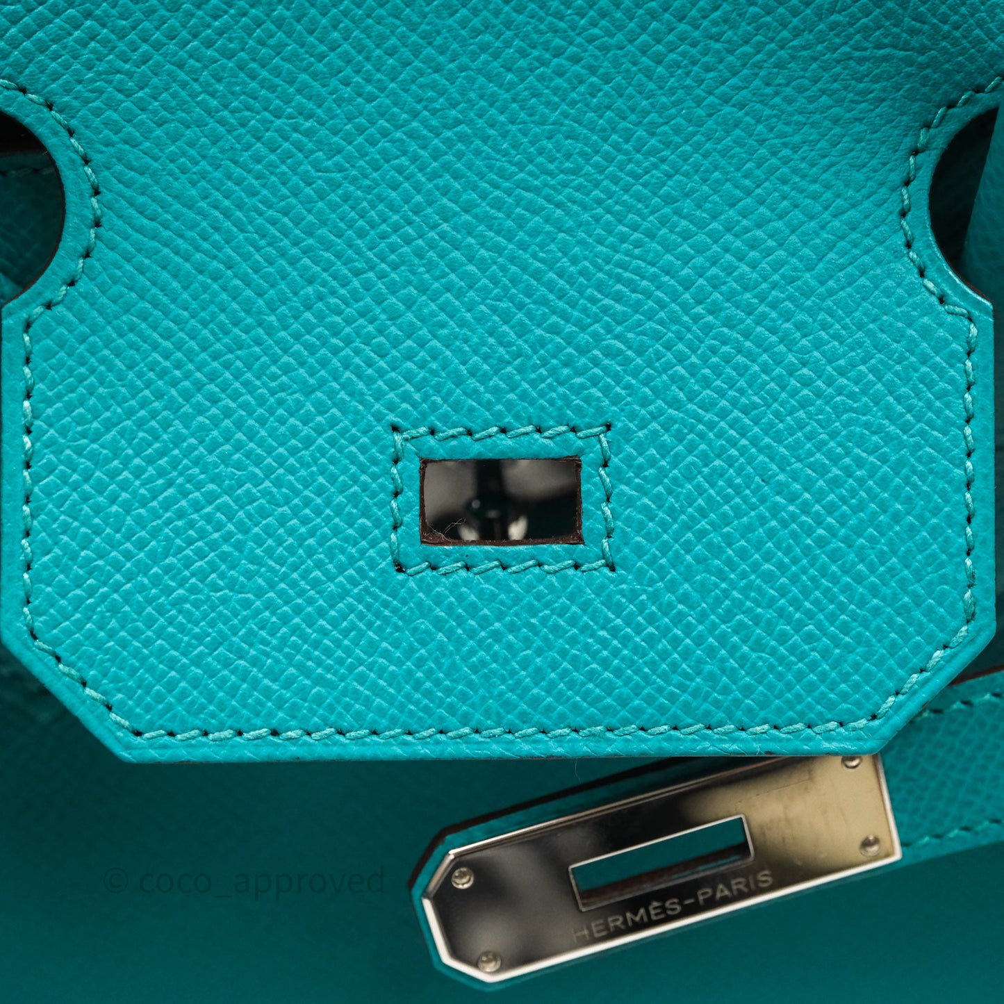 Hermès Birkin 30 Retourne Vert Verone U1 Epsom Palladium Hardware