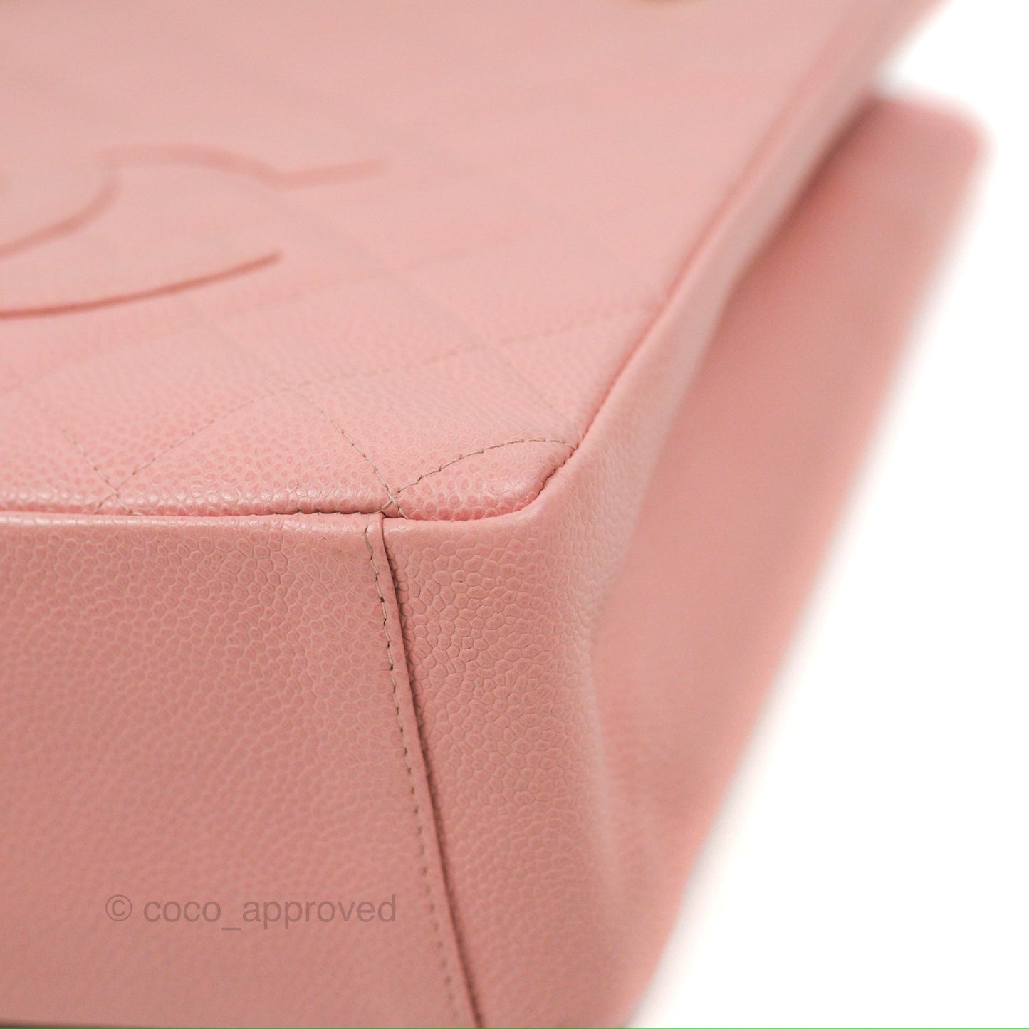 Chanel Quilted Petit Shopping Tote PST Sakura Pink Caviar Gold Hardware