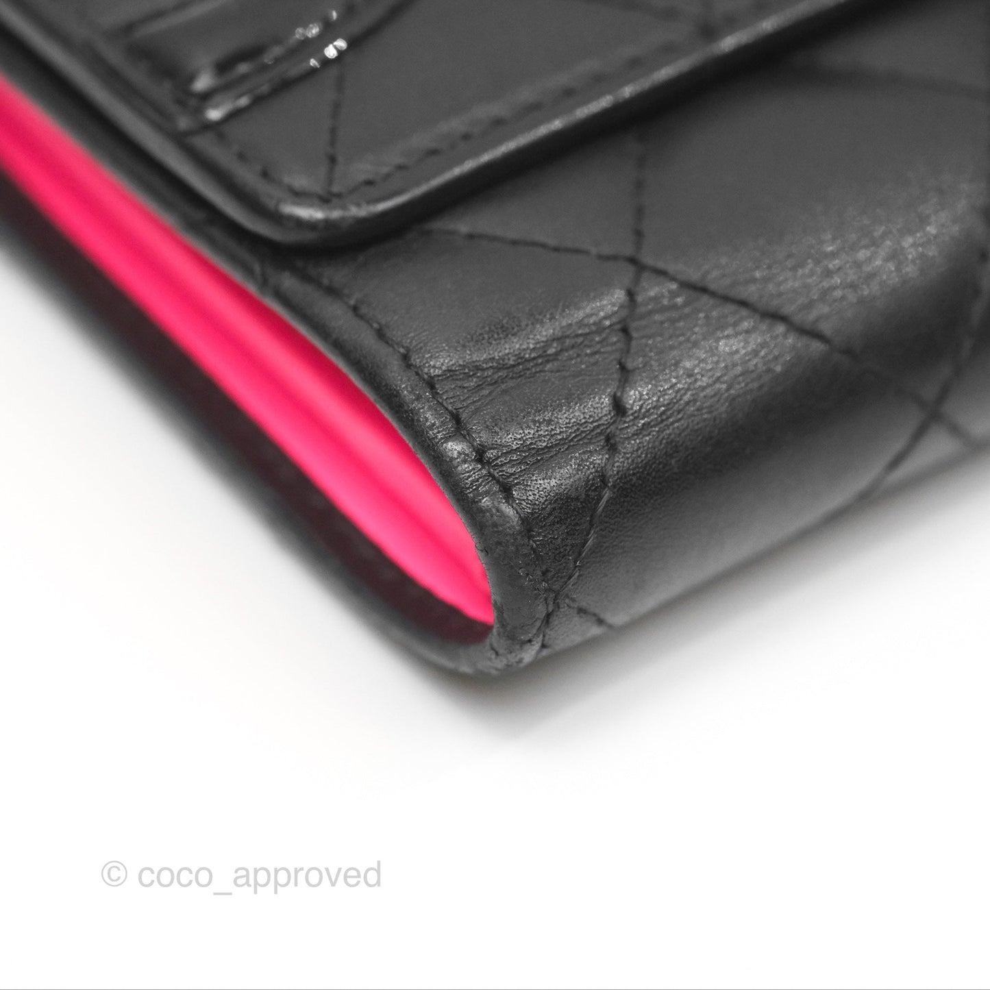 Chanel Quilted Cambon Yen Flap Wallet Black Calfskin Silver Hardware