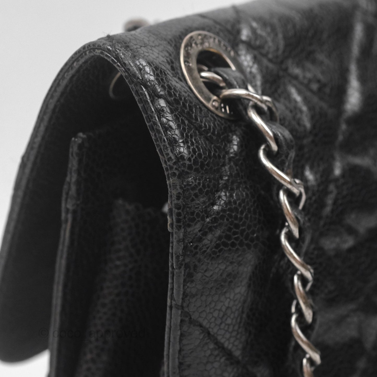 Chanel Quilted Single Flap Bag Soft Caviar Black Ruthenium Hardware