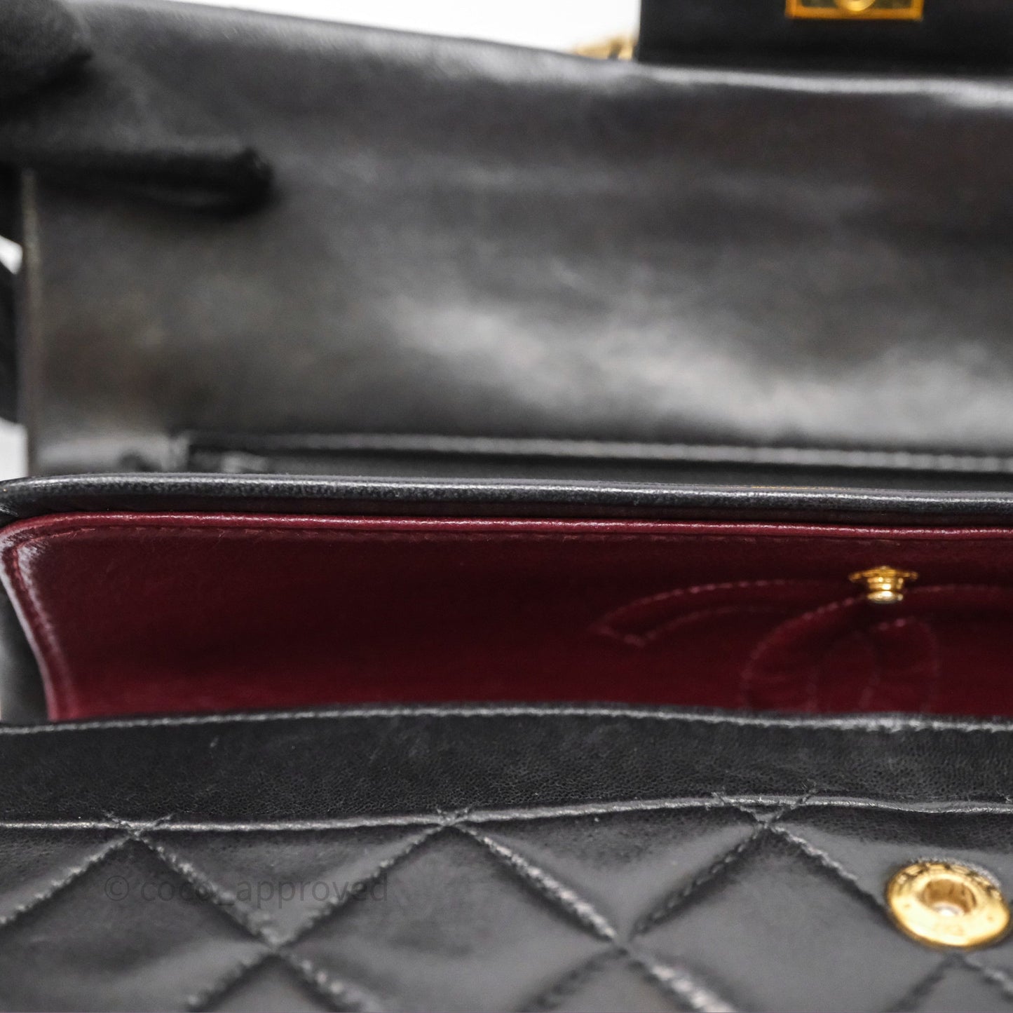 Chanel Vintage Lambskin Small Double Flap Bag Black Gold Hardware
