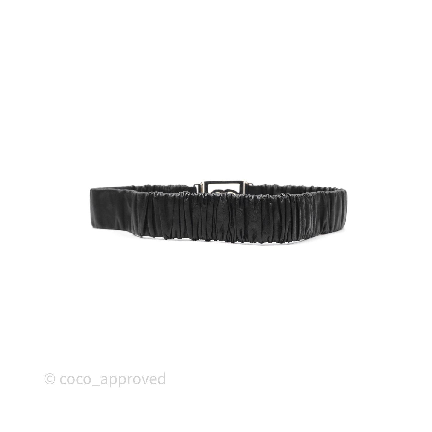Chanel Square CC Belt Black Gold Hardware Size 75 23C