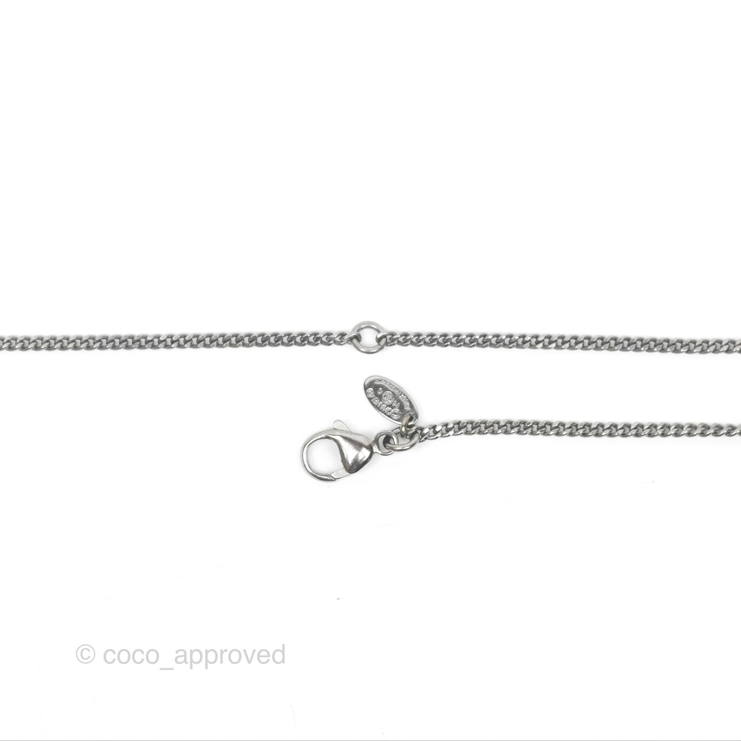 Chanel Chain CC Necklace Gun Metal Tone 14C