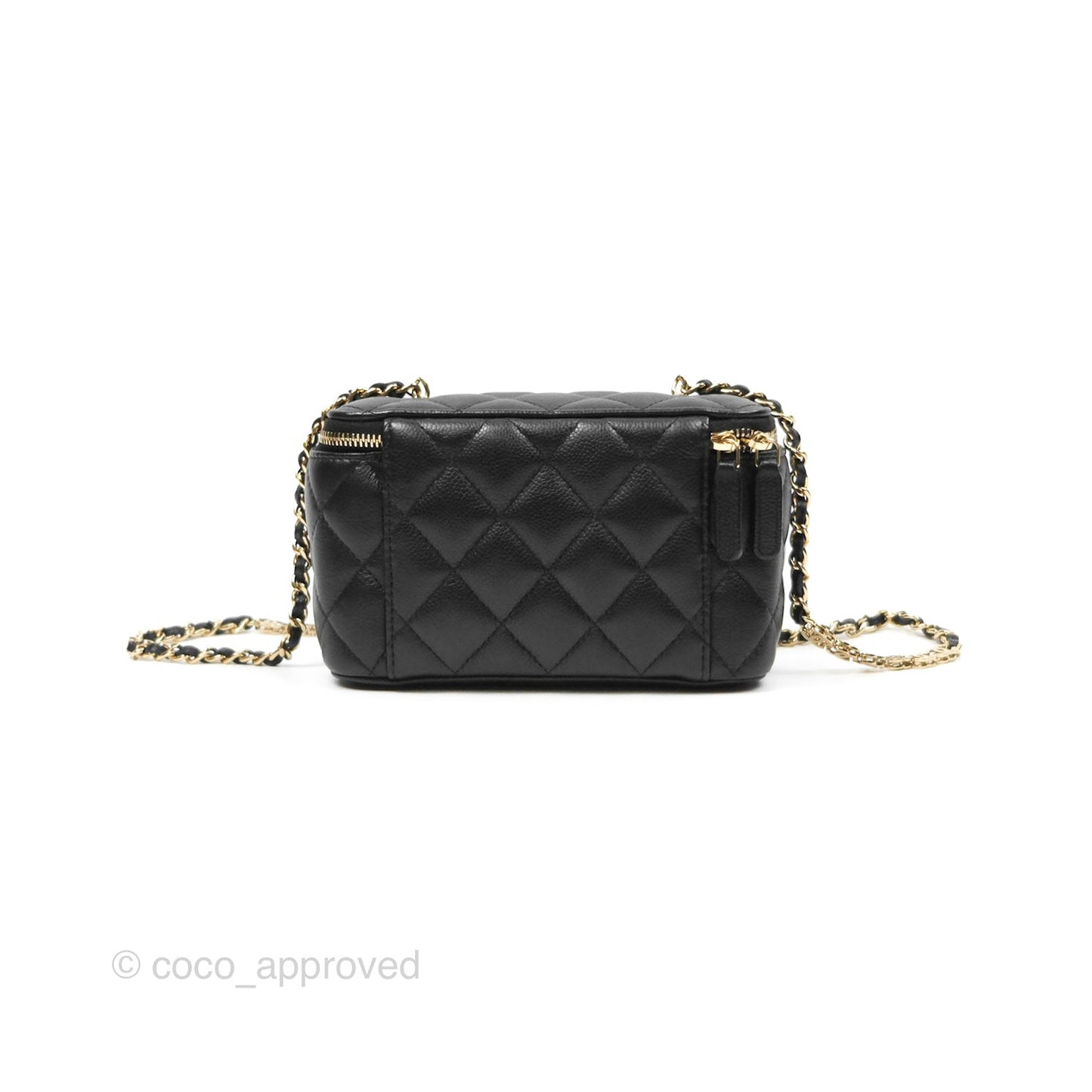 Chanel Vanity Rectangular with CC Chain Black Caviar Gold Hardware