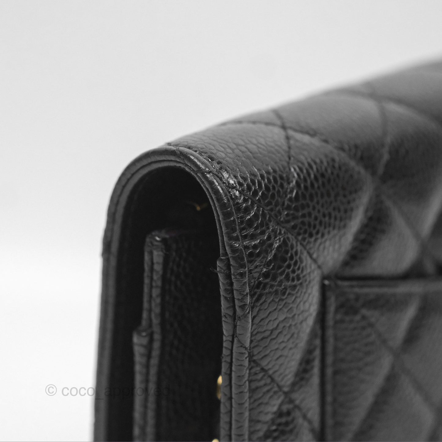 Chanel Classic Quilted Wallet On Chain WOC Black Caviar Gold Hardware