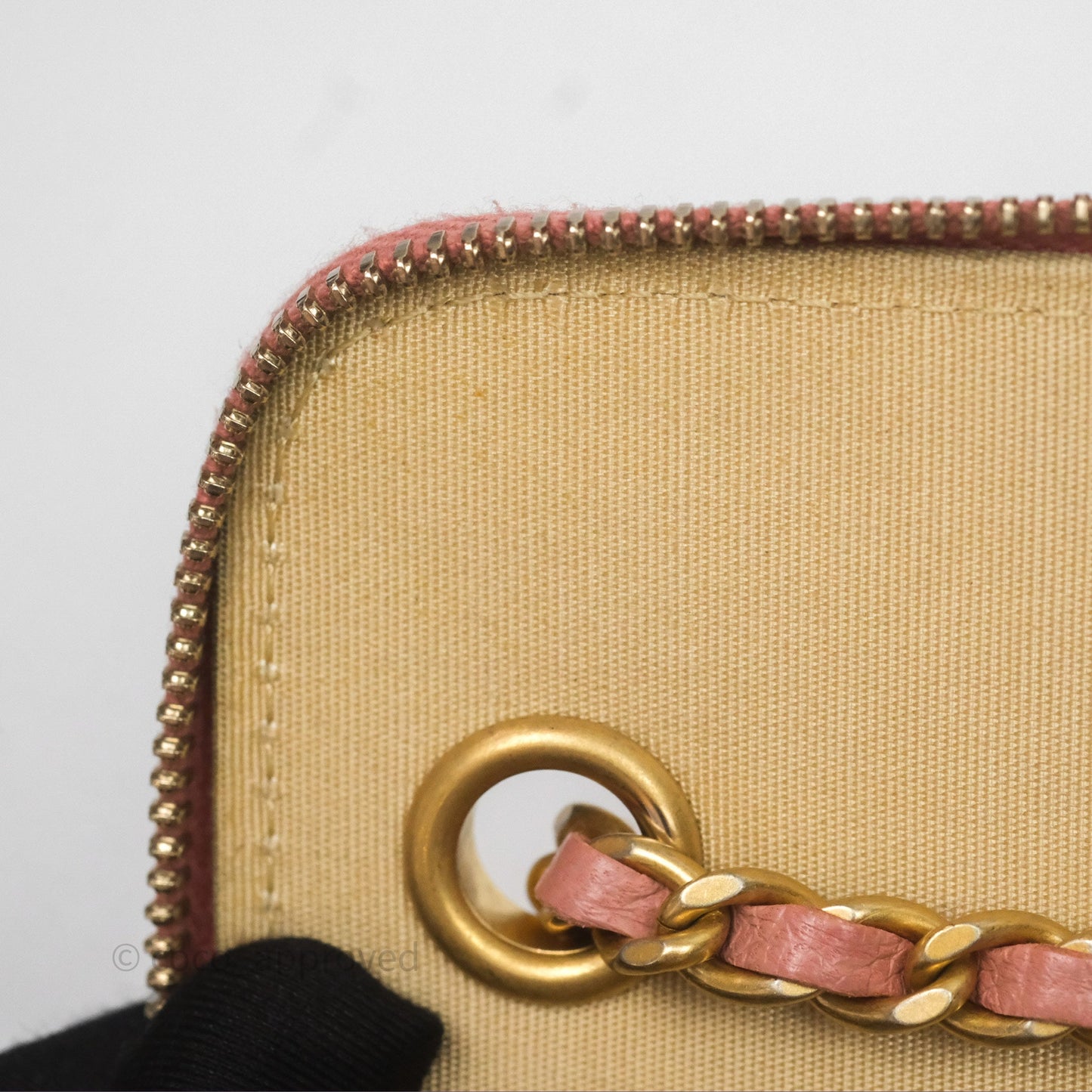 Chanel Mini Pearl Crush Vanity With Chain Pink Gold Hardware