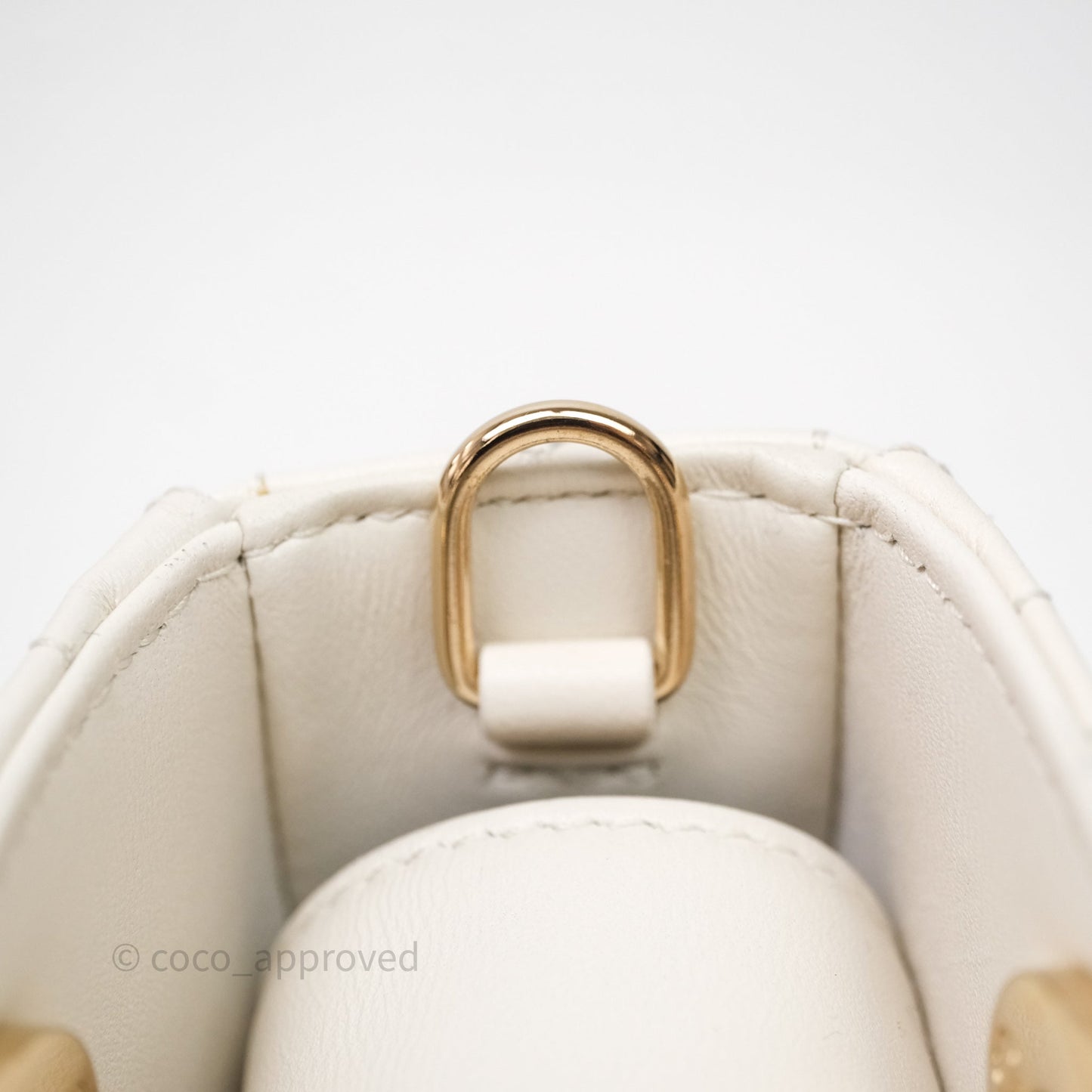 Christian Dior Micro Lady D-Joy Bag Latte Cannage Lambskin Gold Hardware