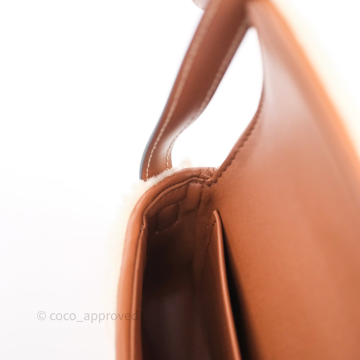 Celine Triomphe Shoulder Bag Beige Shearling