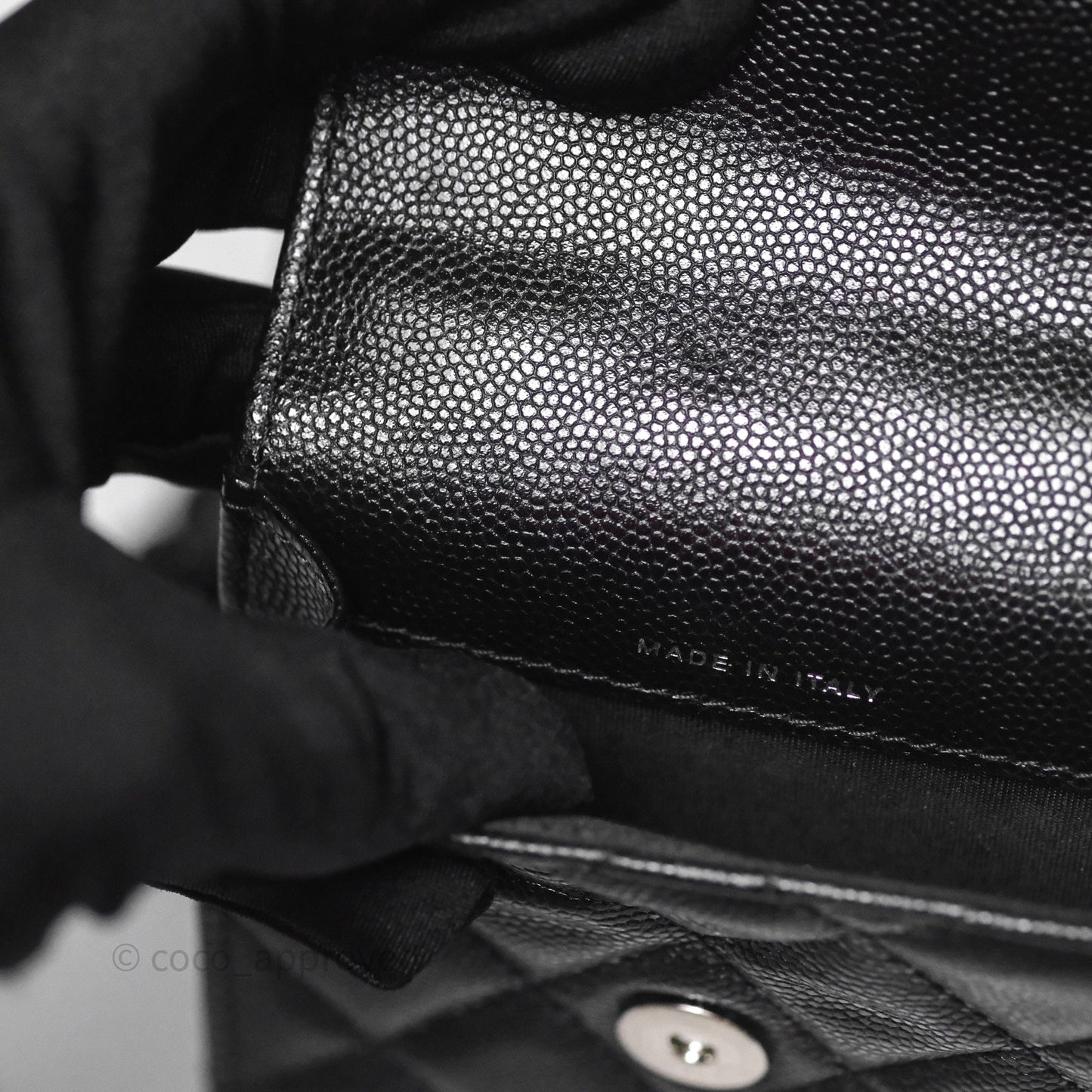 Chanel Incognito Phone Holder So Black Caviar Black Hardware