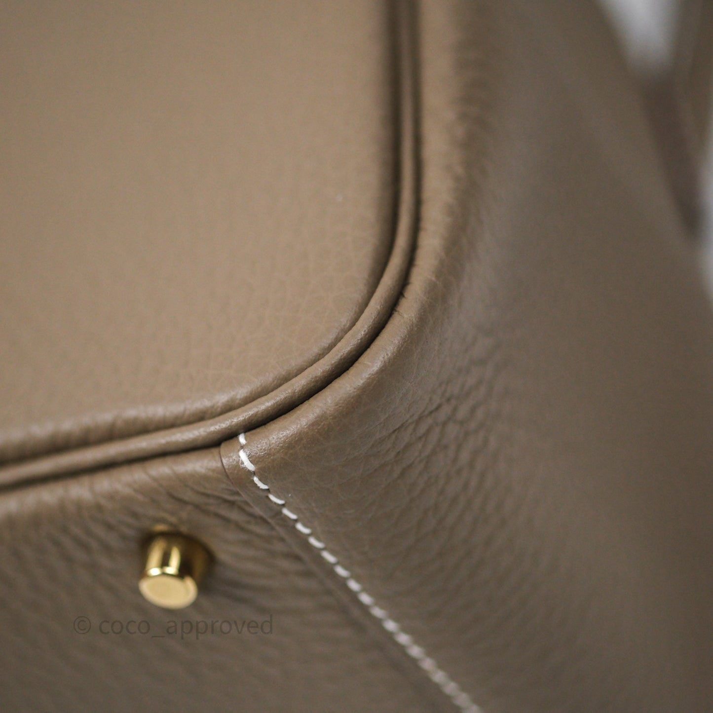 Hermès Mini Lindy 20 Etoupe 18 Clemence Gold Hardware