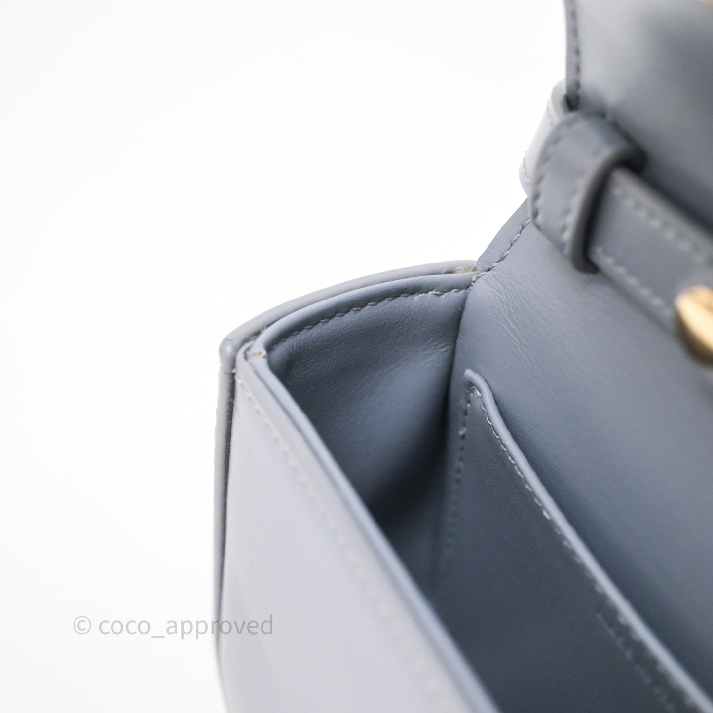 Celine Mini Triomphe Shiny Calfskin Blue Grey