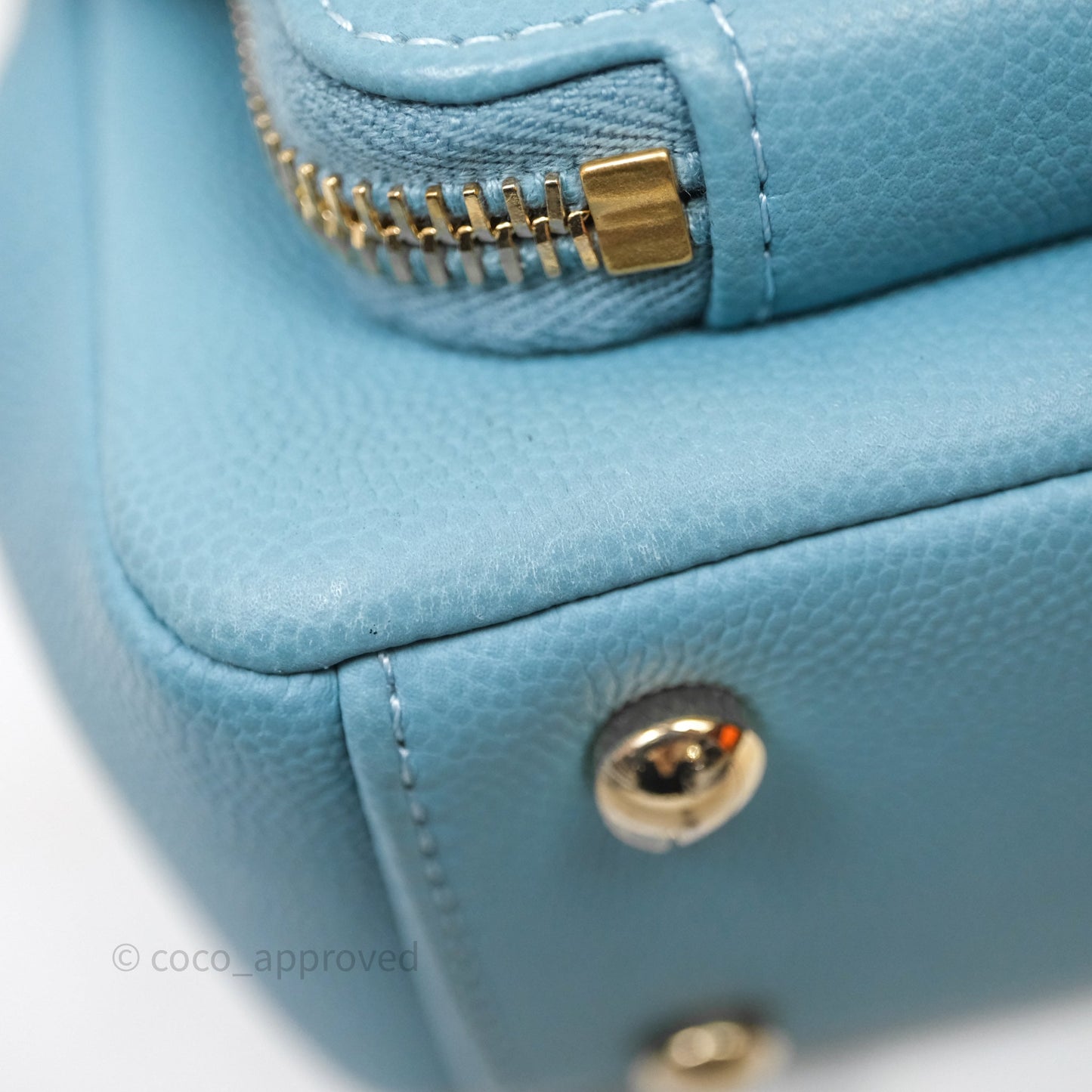 Chanel Small Quilted Business Affinity Flap Caviar Blue Gold Hardware