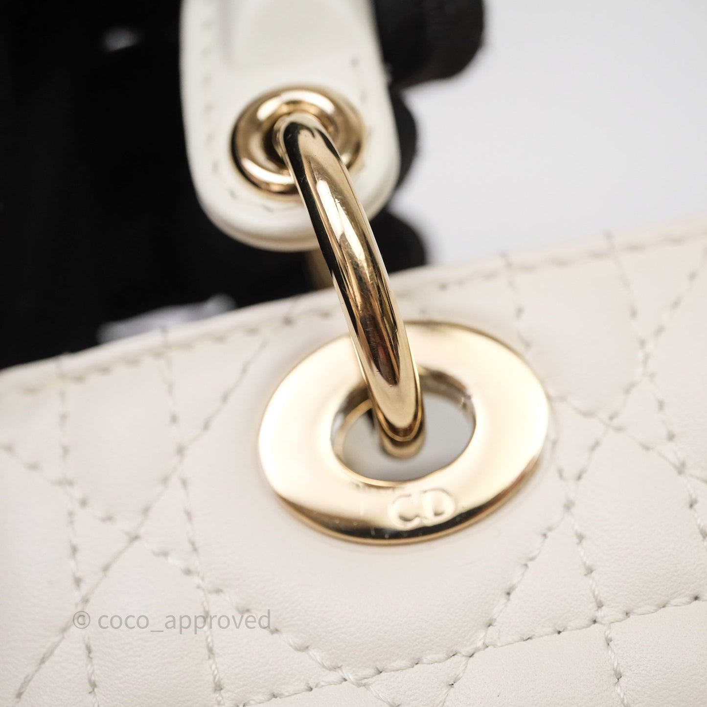 Christian Dior Micro Lady D-Joy Bag Latte Cannage Lambskin Gold Hardware