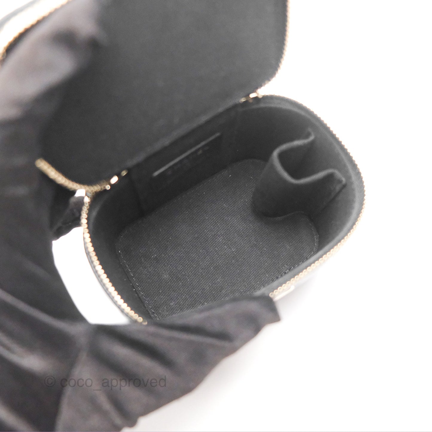 Chanel Mini Top Handle Vanity With Chain Black Lambskin Gold Hardware