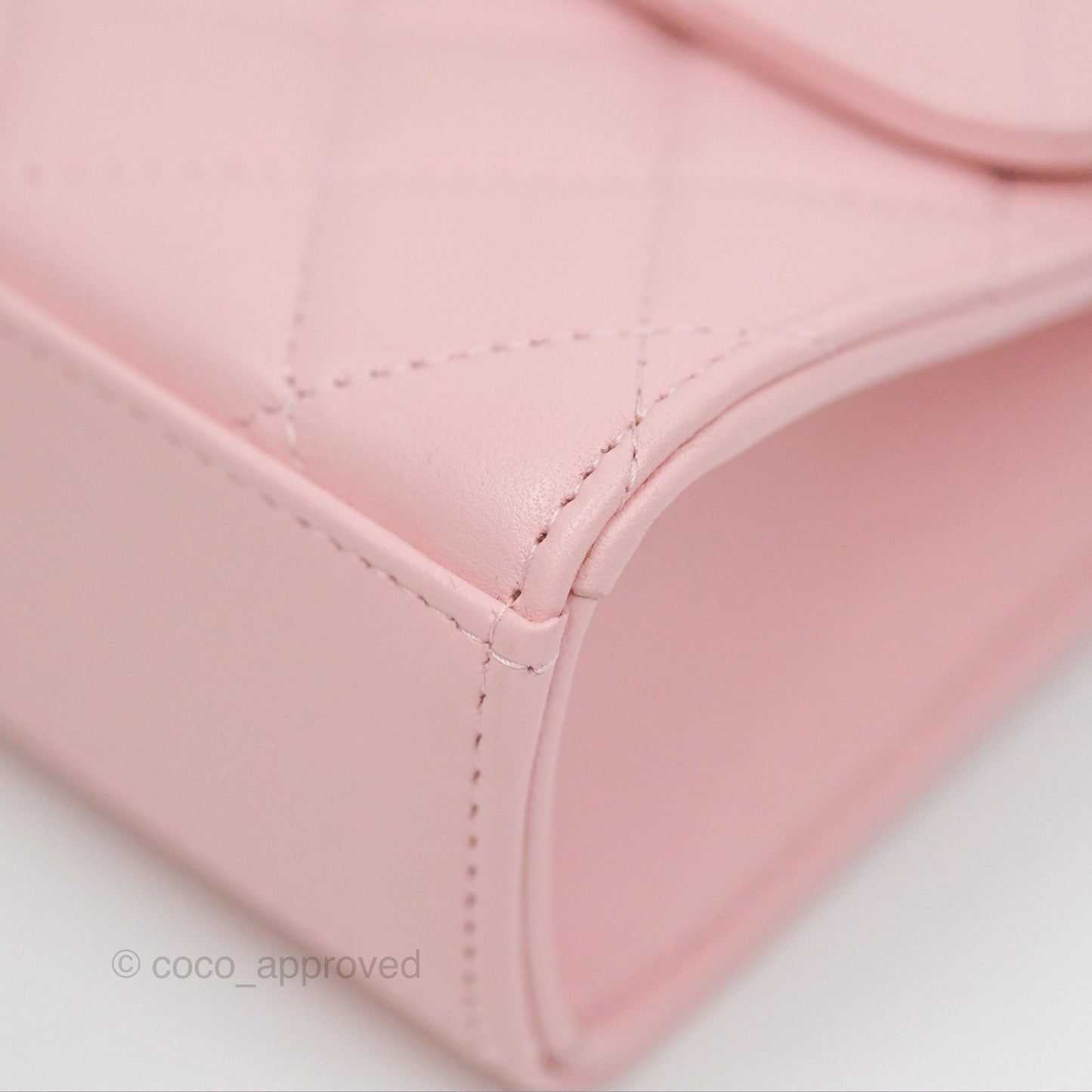 Chanel Enamel Top Handle Clutch with Chain Pink Lambskin Aged Gold Hardware 22B