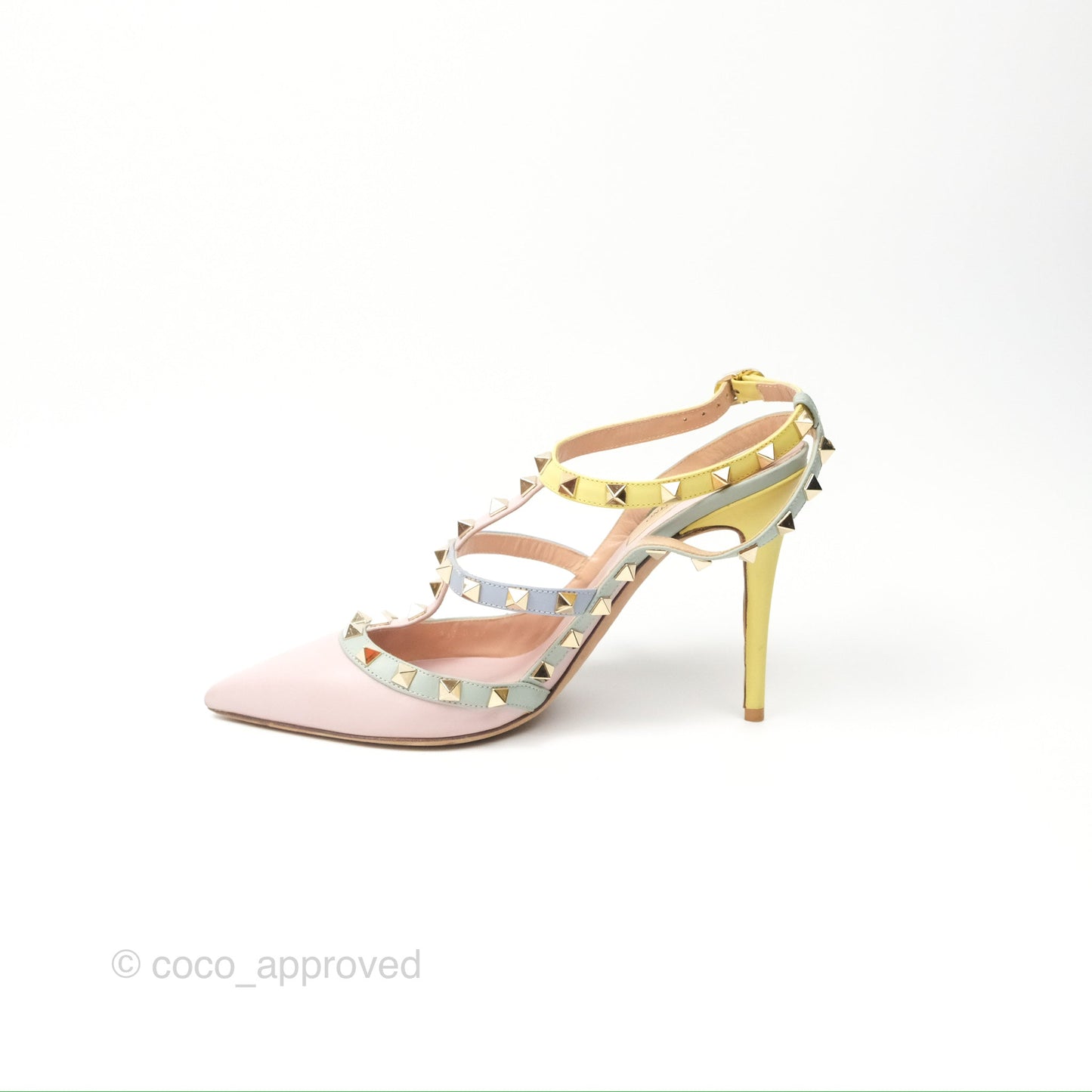 Valentino Garavani Rockstud Leather Slingback Pumps in Watercolor Size 39