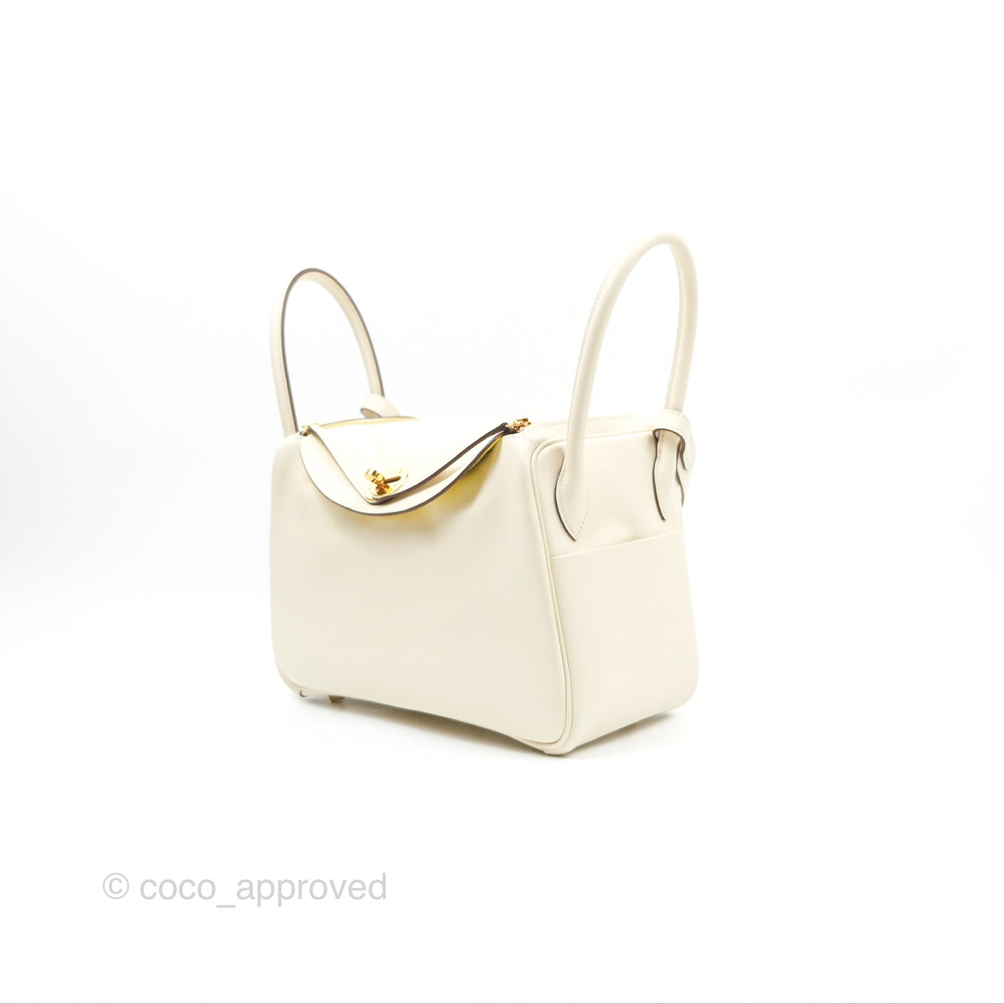 Hermès Lindy 26 Nata/Lime Swift Gold Hardware