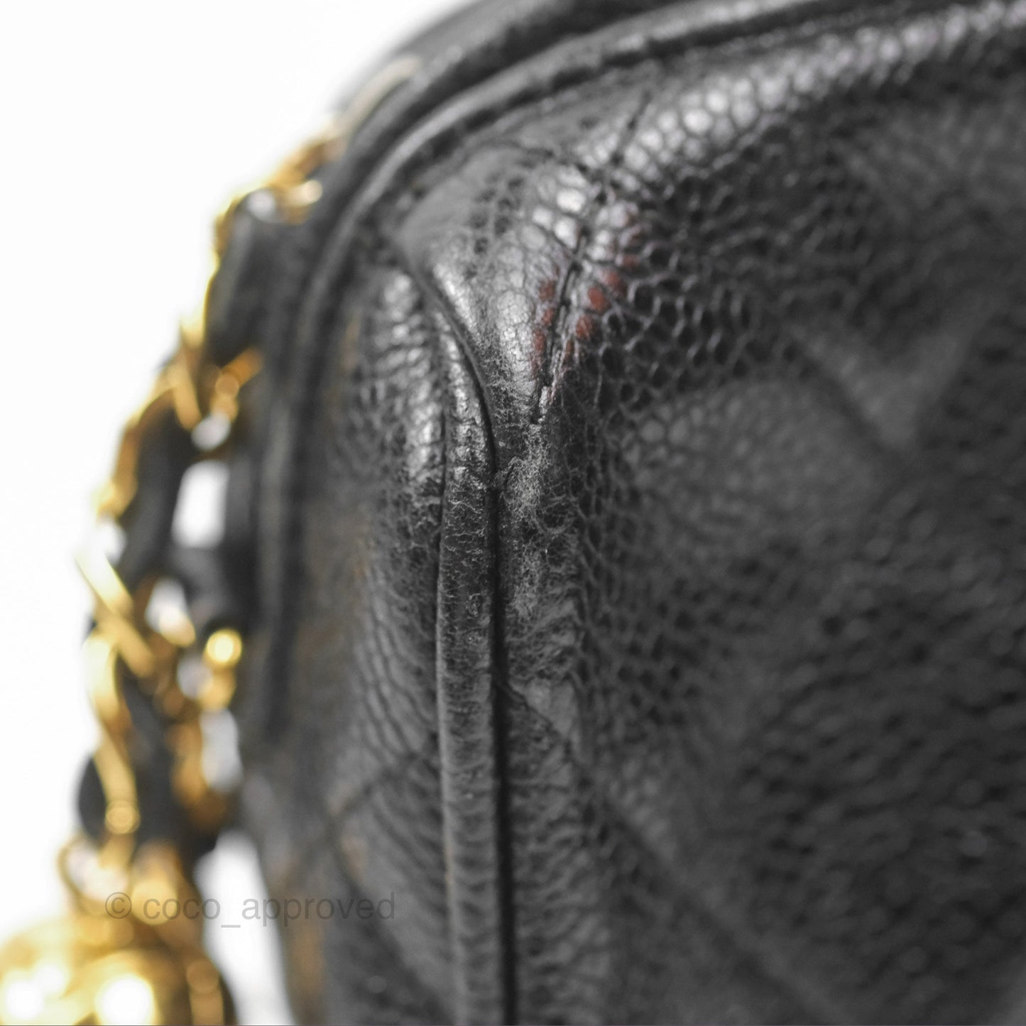 Chanel Vintage Camera Bag Black Caviar Gold Hardware