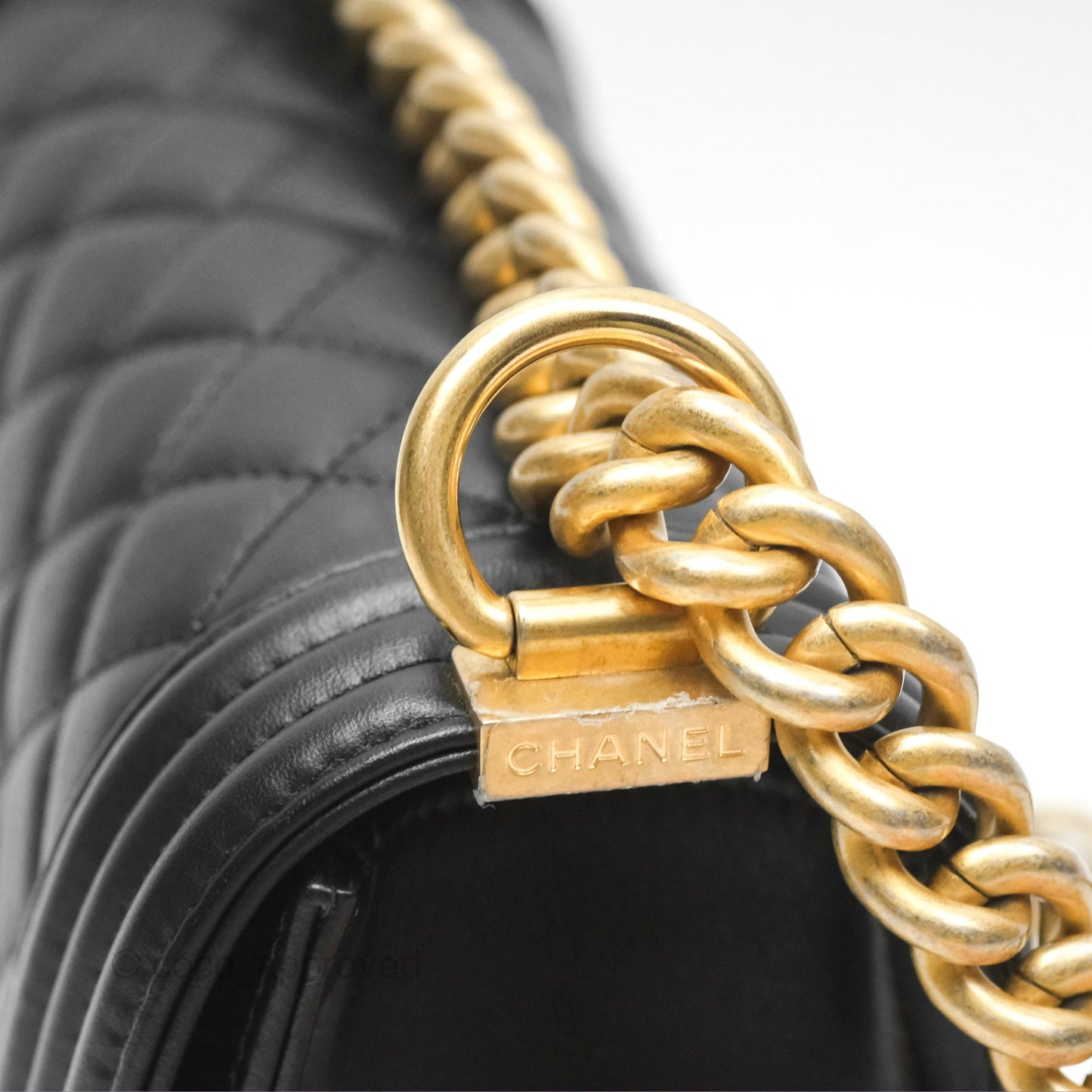 Chanel Small Boy Black Calfskin Gold Hardware