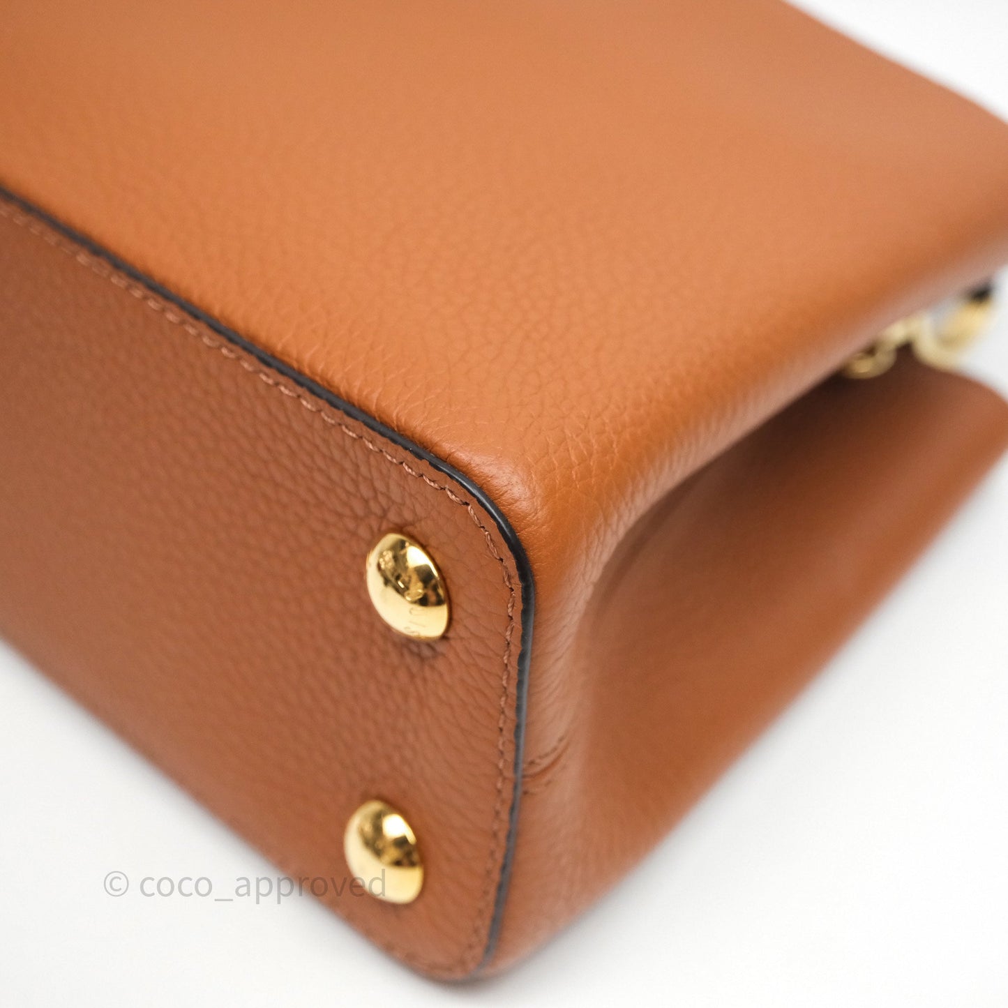 Louis Vuitton Taurillon Capucines BB Tan Gold Hardware