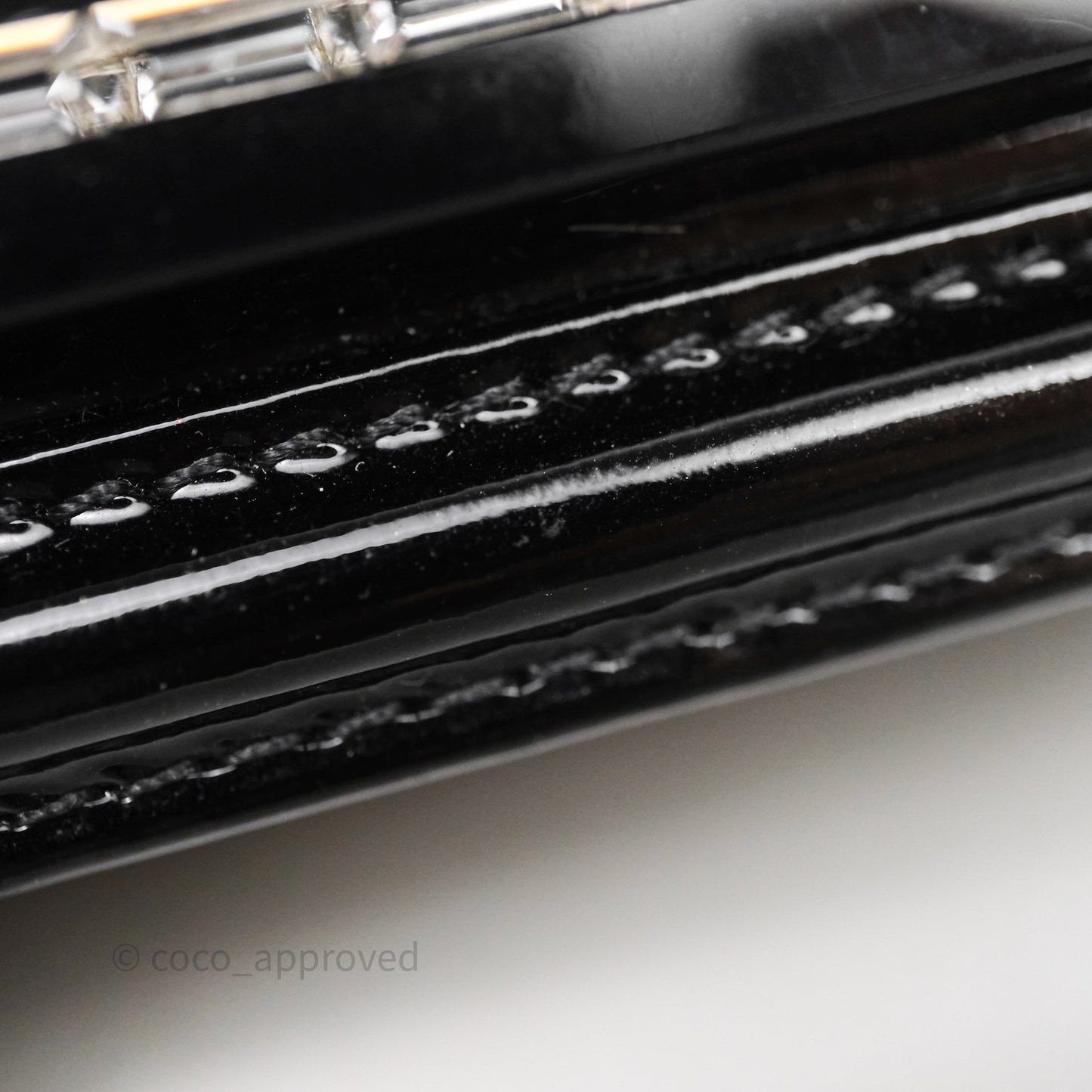 Chanel Crystal Lego Brick Shoulder Bag Black Plexiglass Patent Silver Hardware