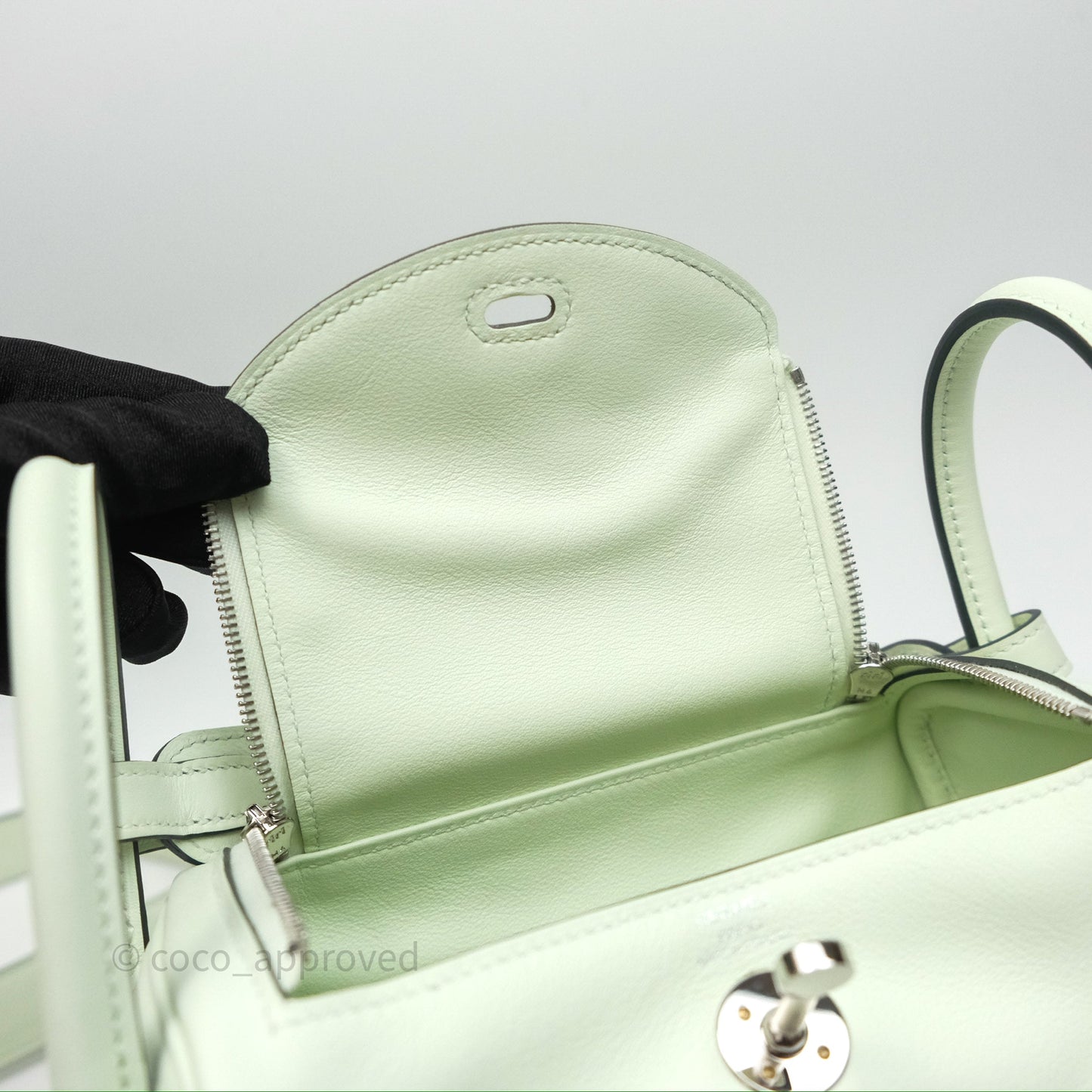 Hermès Mini Lindy Vert Fizz 0S Swift Palladium Hardware