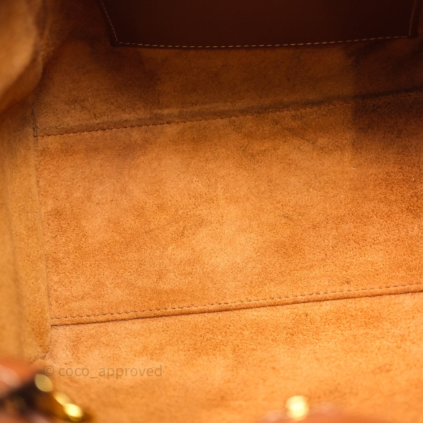 Celine Drawstring Cabas Tote Bag Triomphe in Grained Calfskin Tan