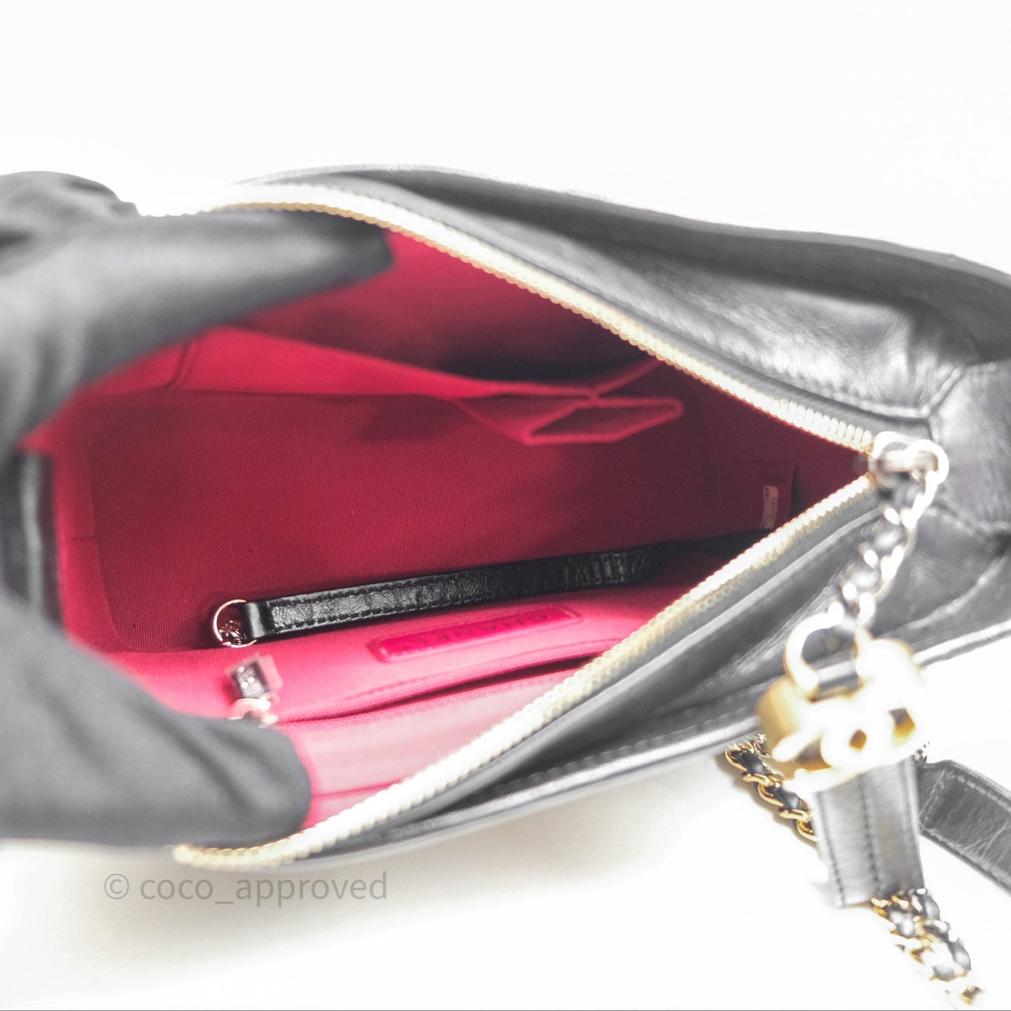Chanel Small Gabrielle Hobo Quilted Black Aged Calfskin