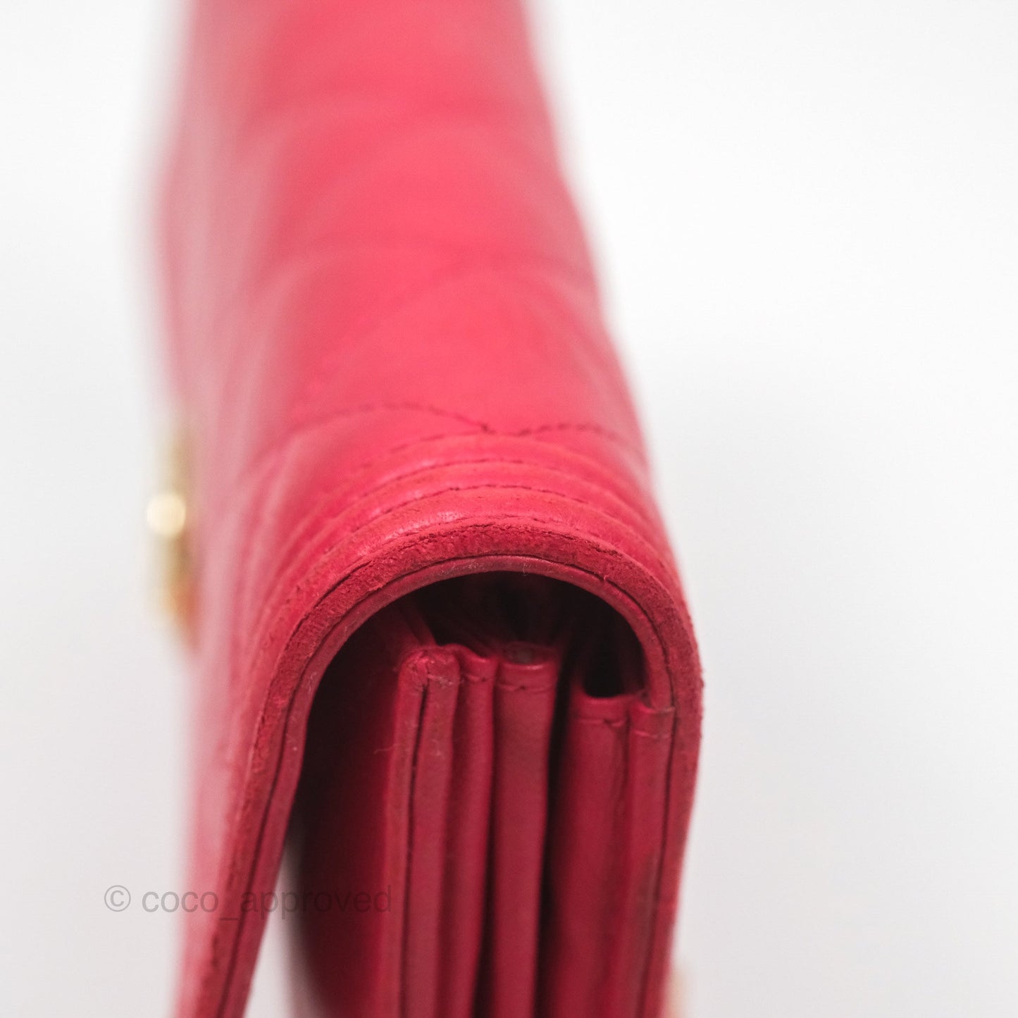 Chanel Quilted Boy Flap Long Wallet Red Lambskin Gold Hardware