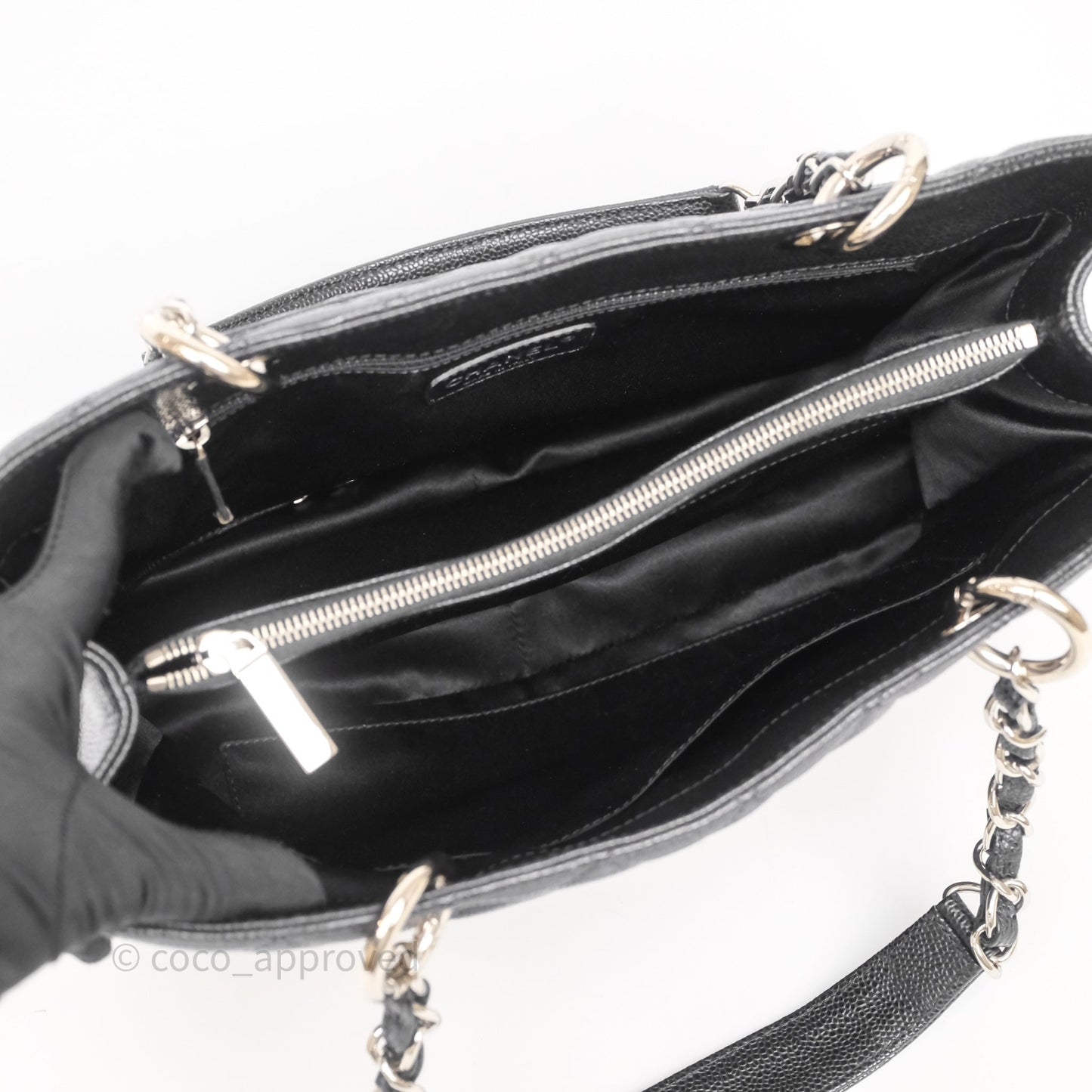 Chanel GST Black Caviar Silver Hardware