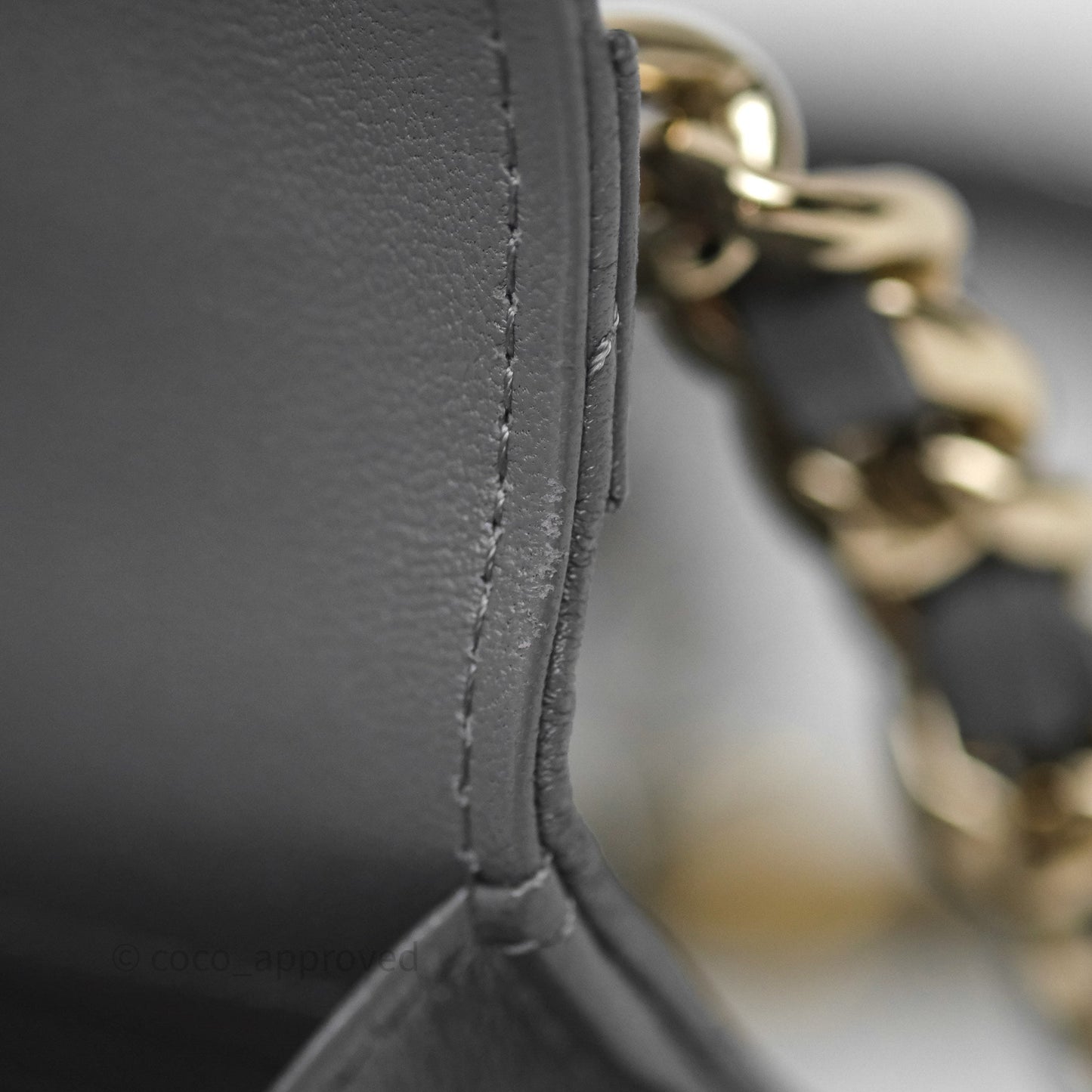 Chanel 19 Wallet on Chain WOC Grey Lambskin Mixed Hardware