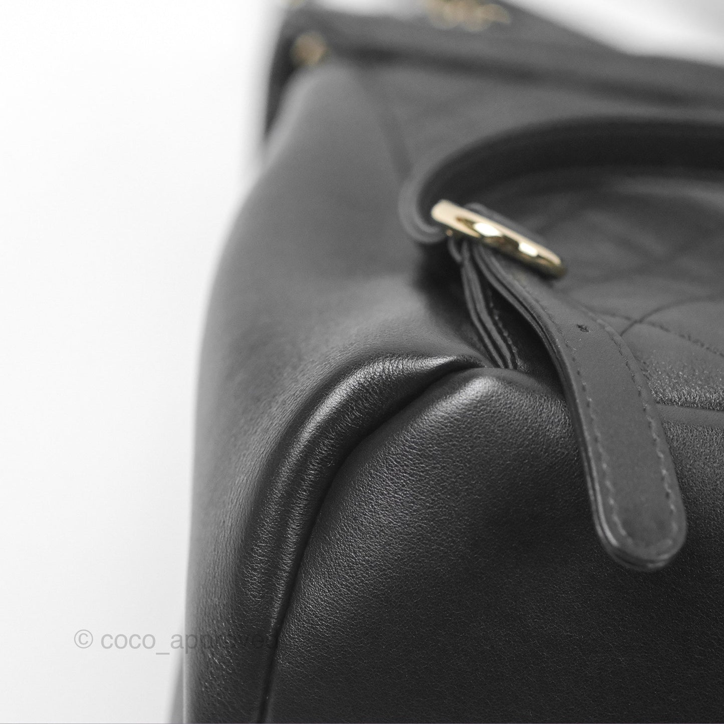 Chanel Quilted Large Duma Drawstring Backpack Black Lambskin