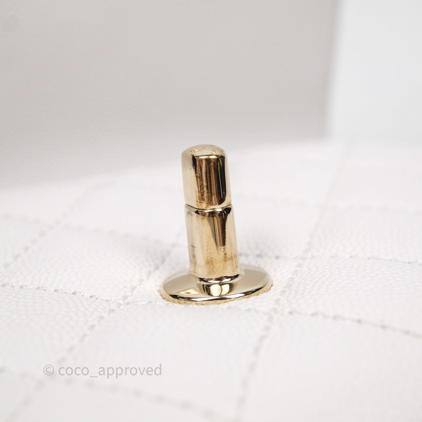 Chanel Mini Coco Handle Quilted White Caviar Gold Hardware
