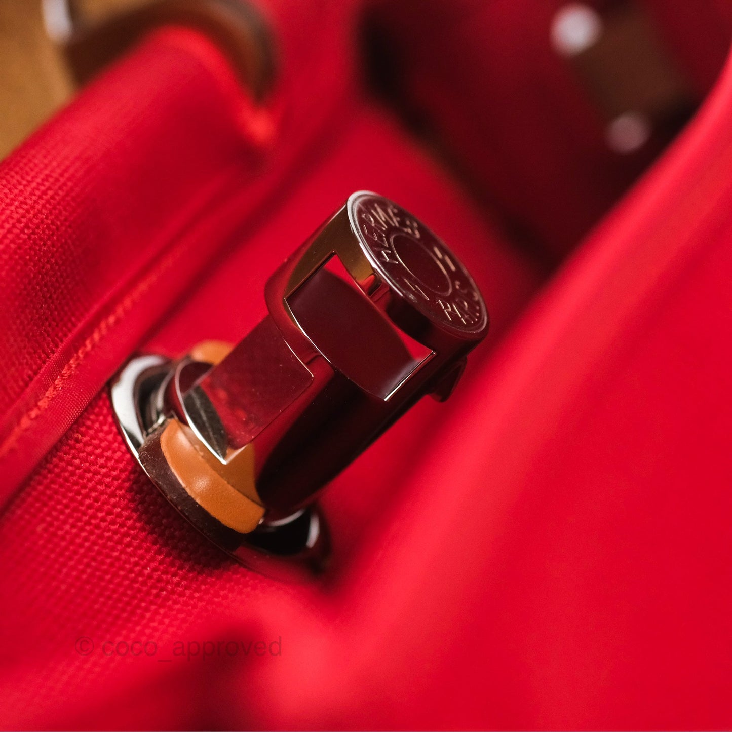 Hermès Herbag Zip 31 Rouge Tomate S5/ Naturel 27 Canvas Palladium Hardware