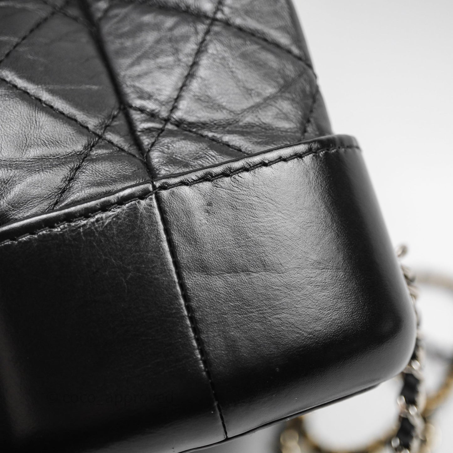 Chanel Small Gabrielle Backpack Quilted Black Aged Calfskin
