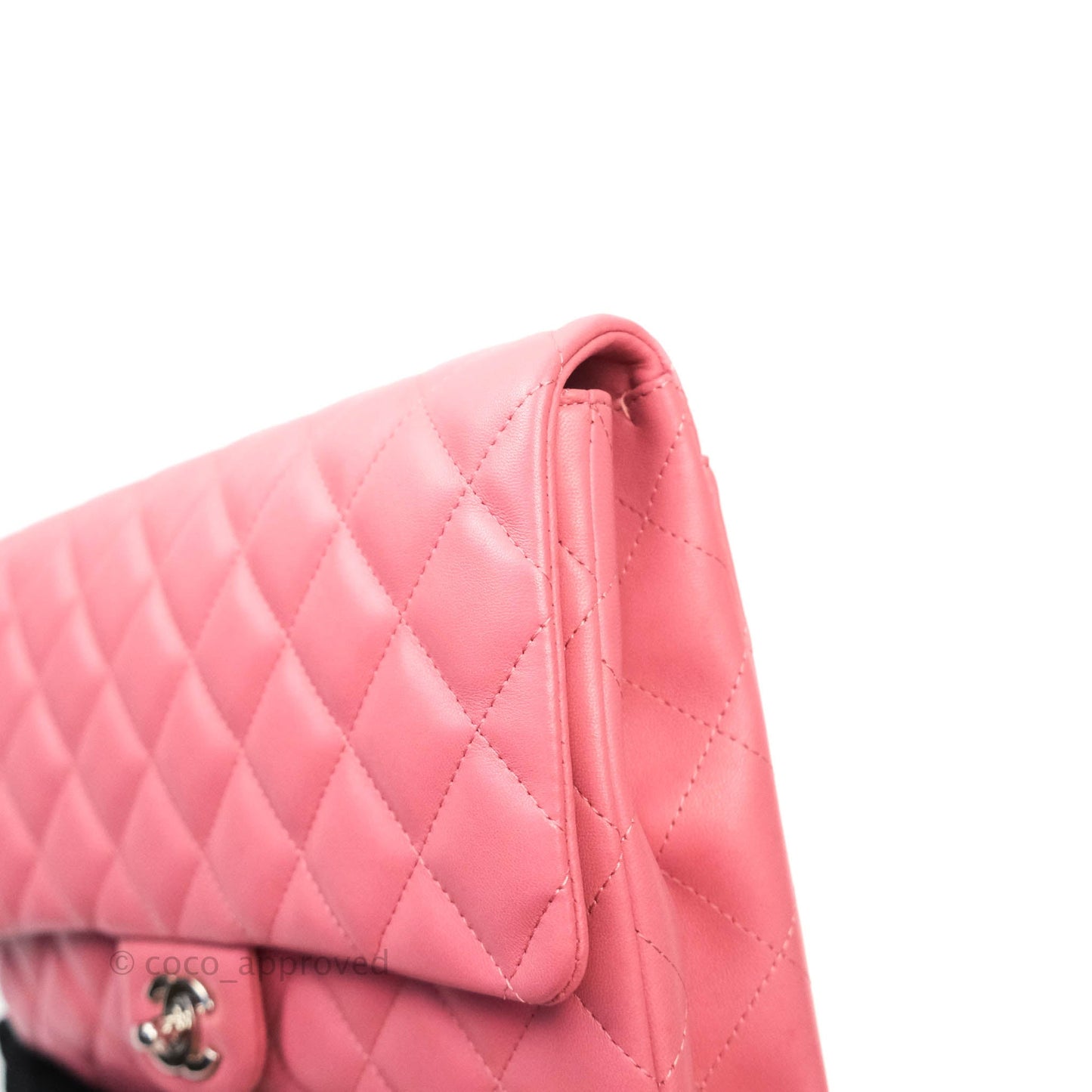 Chanel Quilted Clutch with Chain Lambskin Pink Silver Hardware