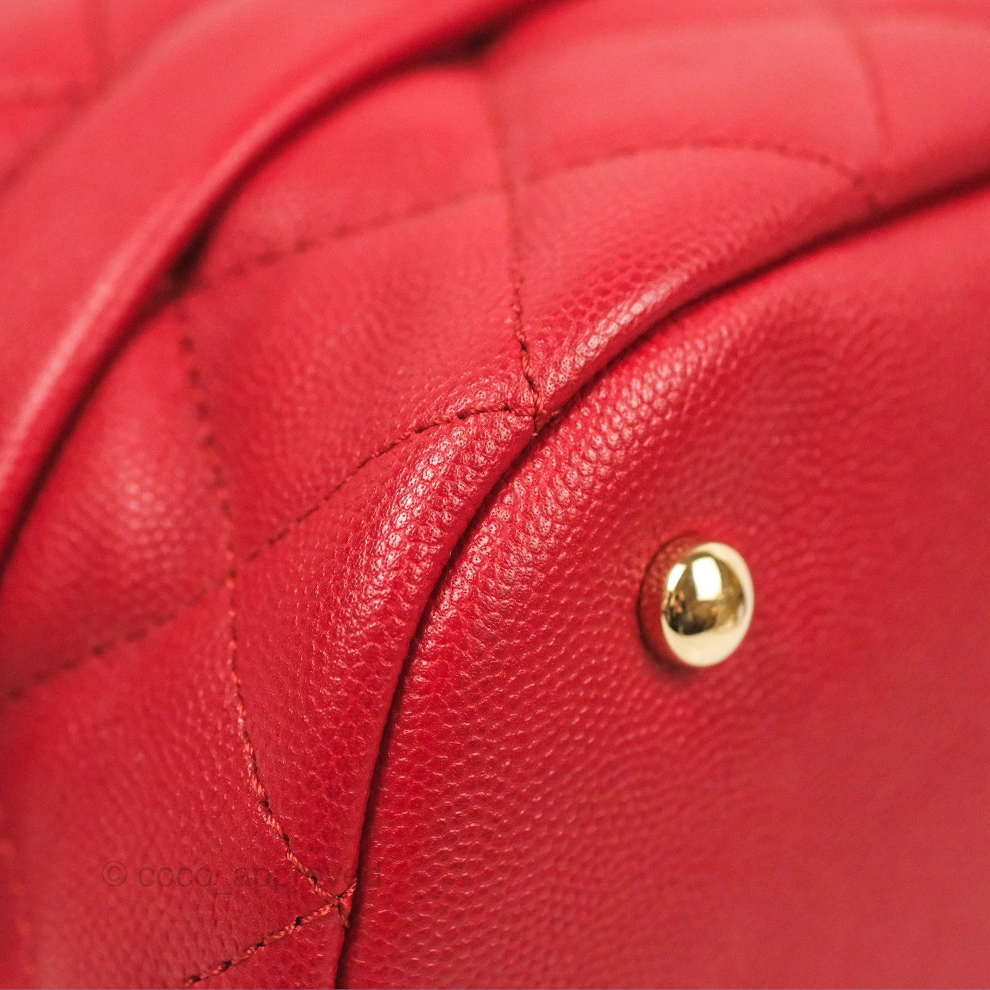 Chanel Medium Quilted Rolled Up Bucket Drawstring Bag Red Caviar Gold Hardware