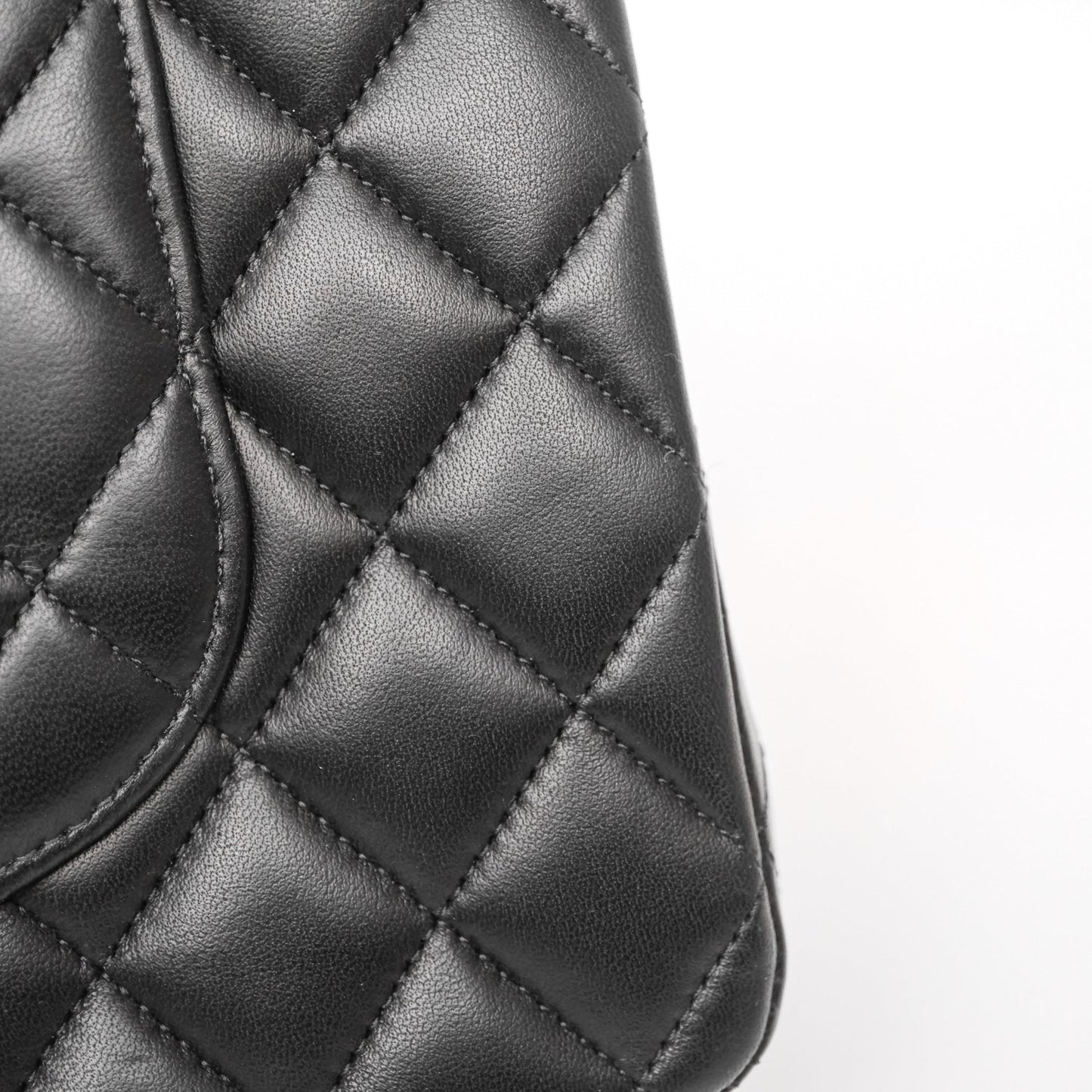 Chanel Classic M/L Medium Flap Quilted Black Lambskin Gold Hardware