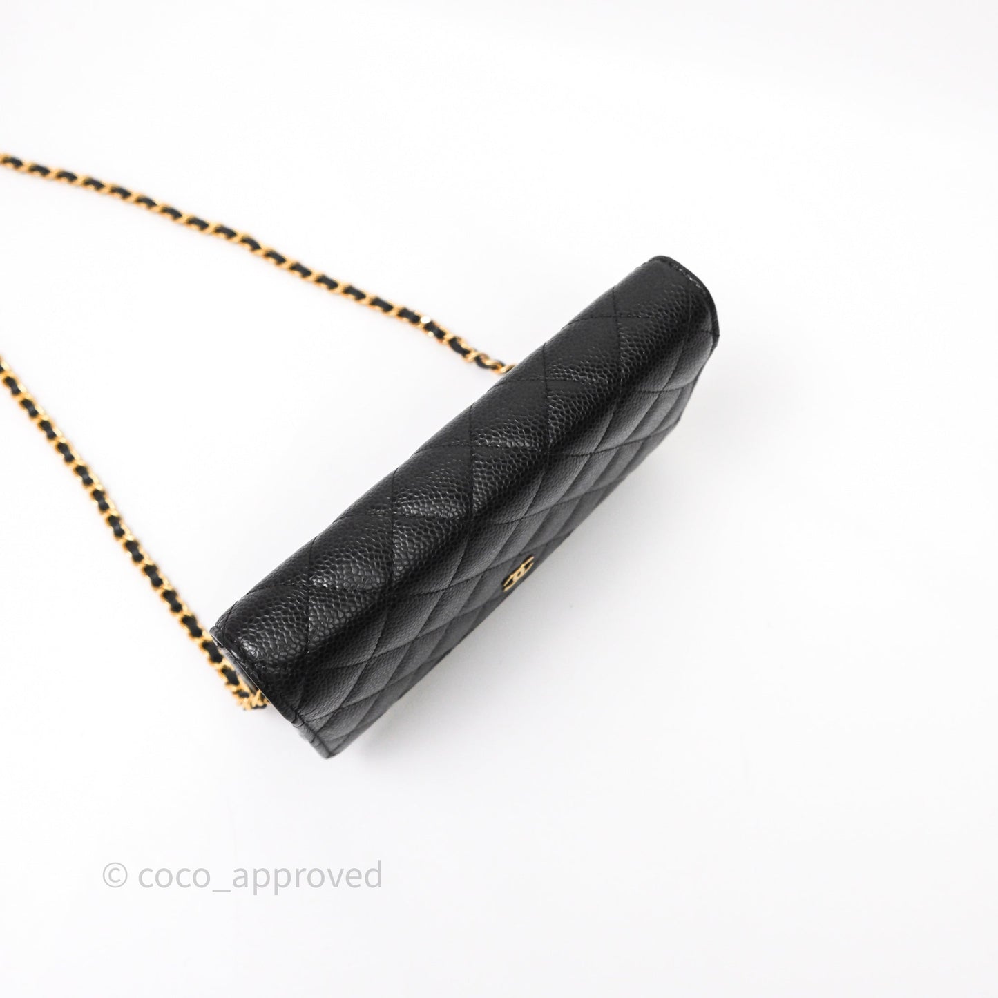 Chanel Quilted WOC Black Caviar Gold Hardware