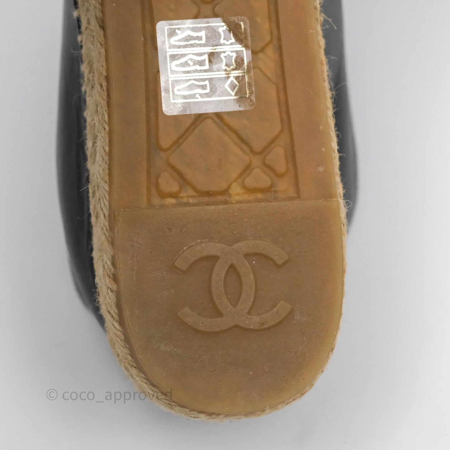 Chanel Espadrille Black Leather Size 38