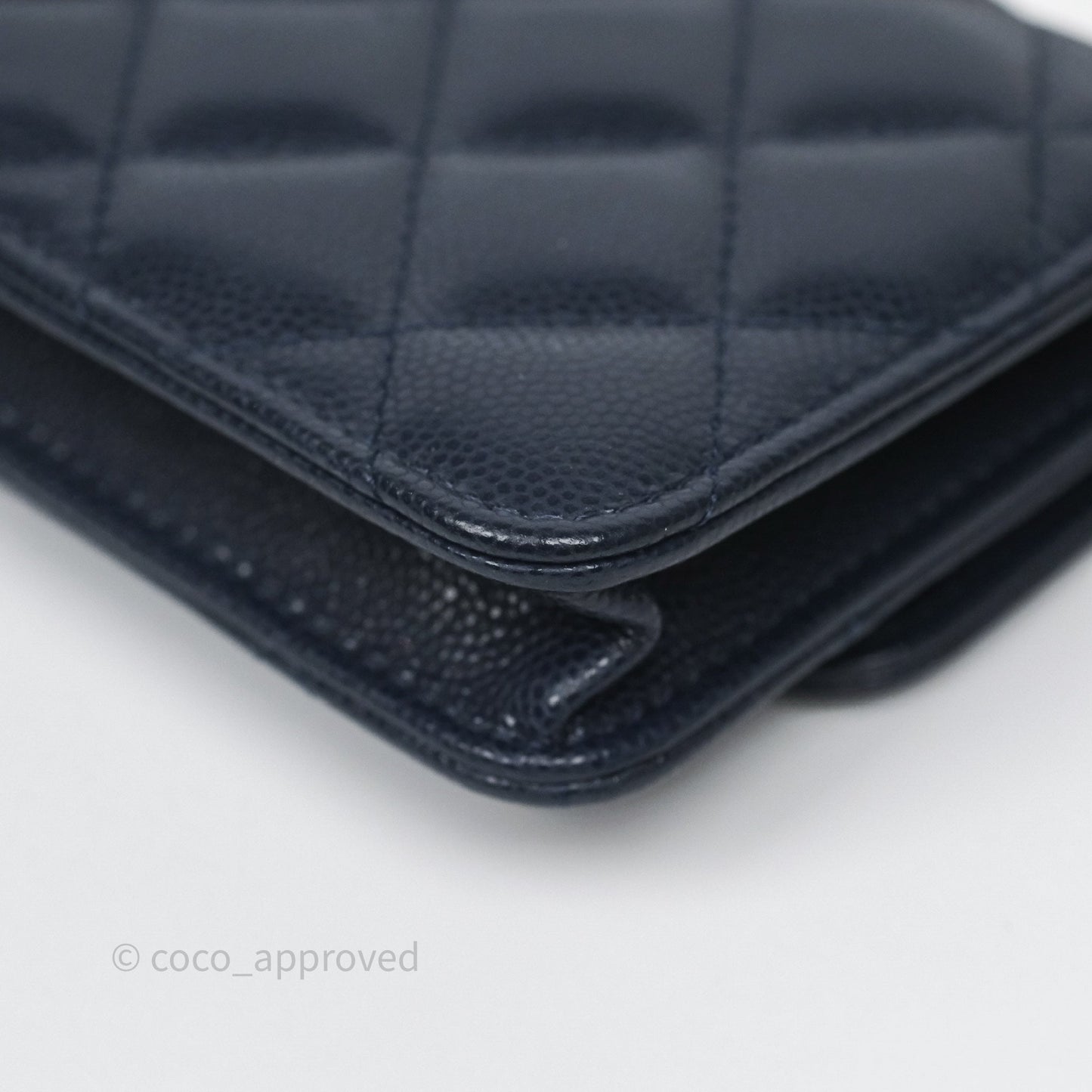 Chanel Twist Your Button Coin Purse With Chain Navy Shiny Caviar