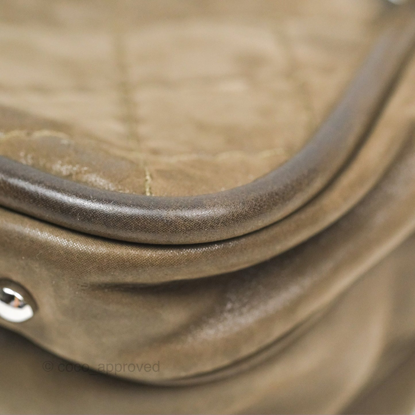 Chanel Quilted Camera Case Bag Iridescent Taupe Calfskin Silver Hardware