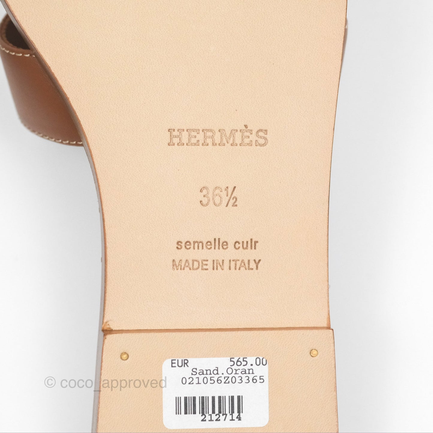 Hermès Oran Sandals Gold Swift Size 36.5